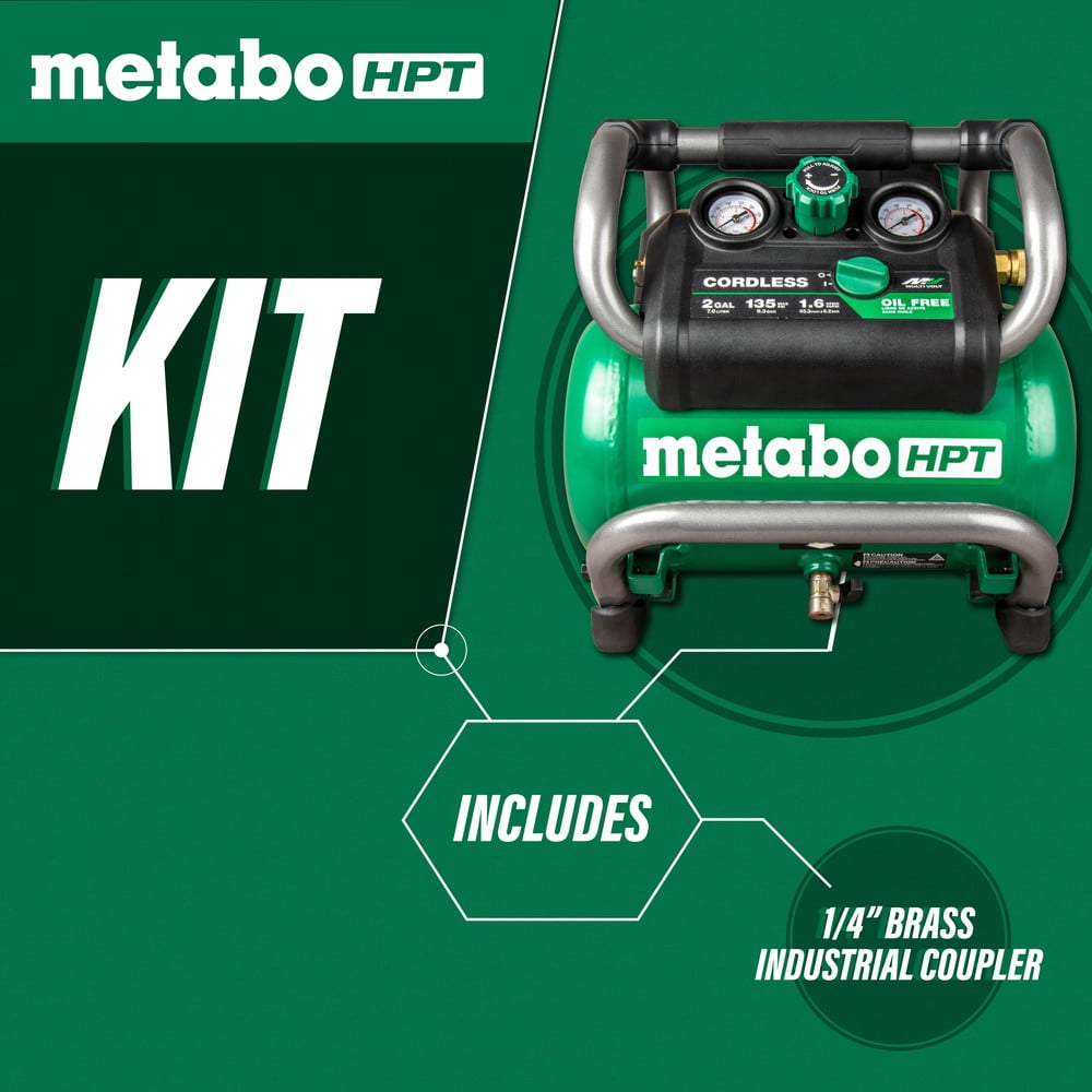 Metabo HPT MultiVolt 36V Cordless Air Compressor (2 Gallon, Green) x172v