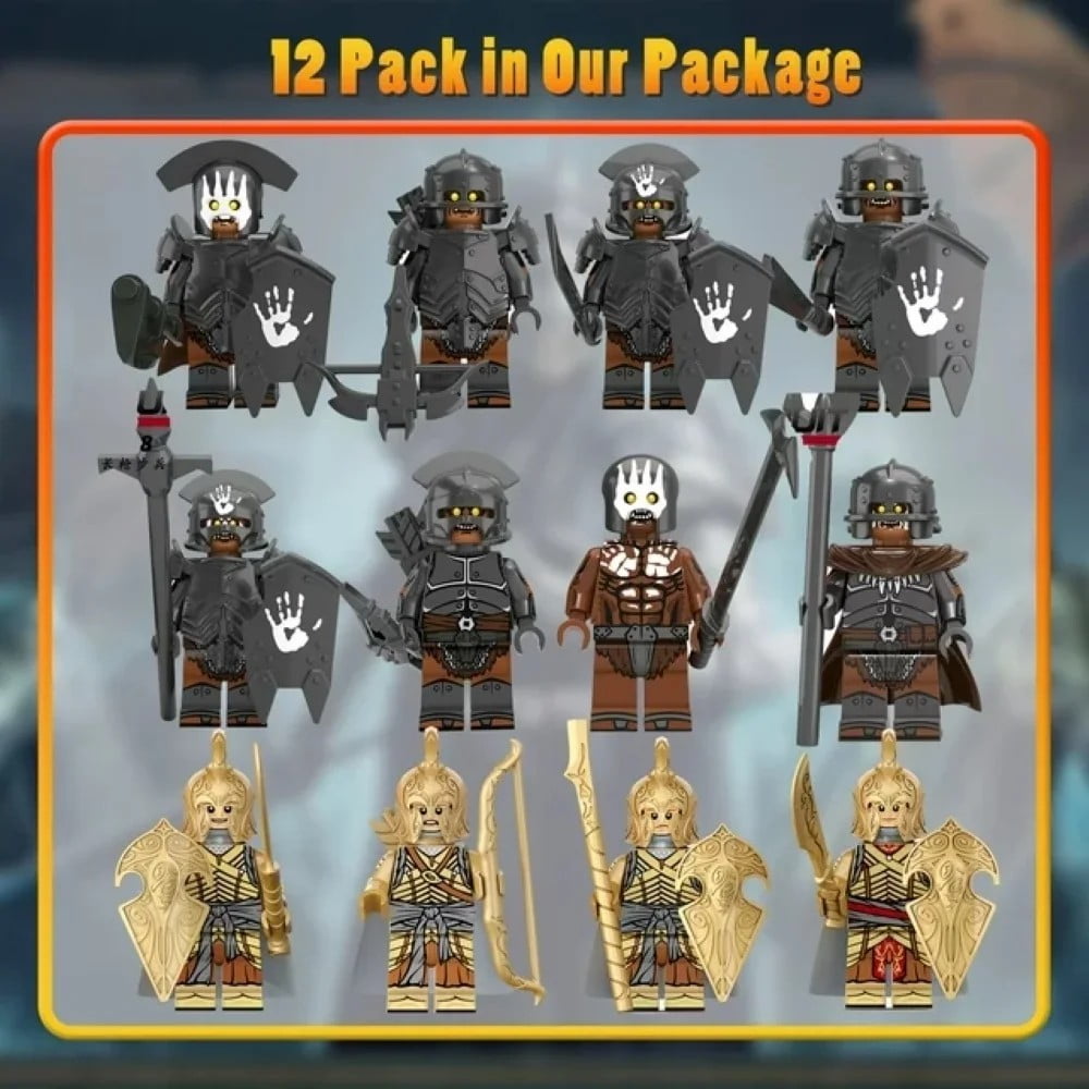 Generic Medieval Orc Legion Minifigure Set (14 Piece Building Block Toy Pack) i2xzh