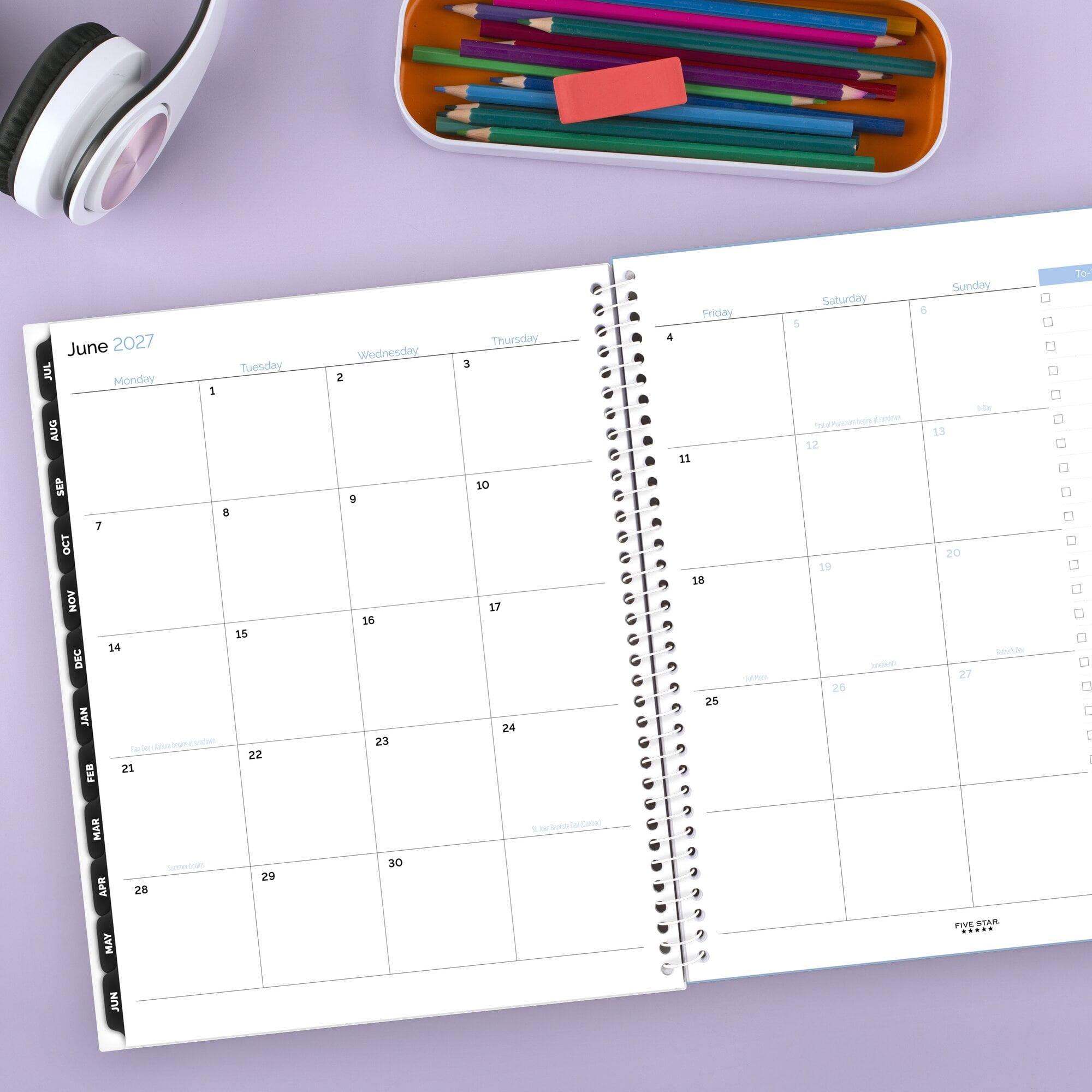 Five Star Cloud Nine Academic 2026-2027 Weekly Monthly Student Planner (White, 8.5 in x 11 in) p3ljz