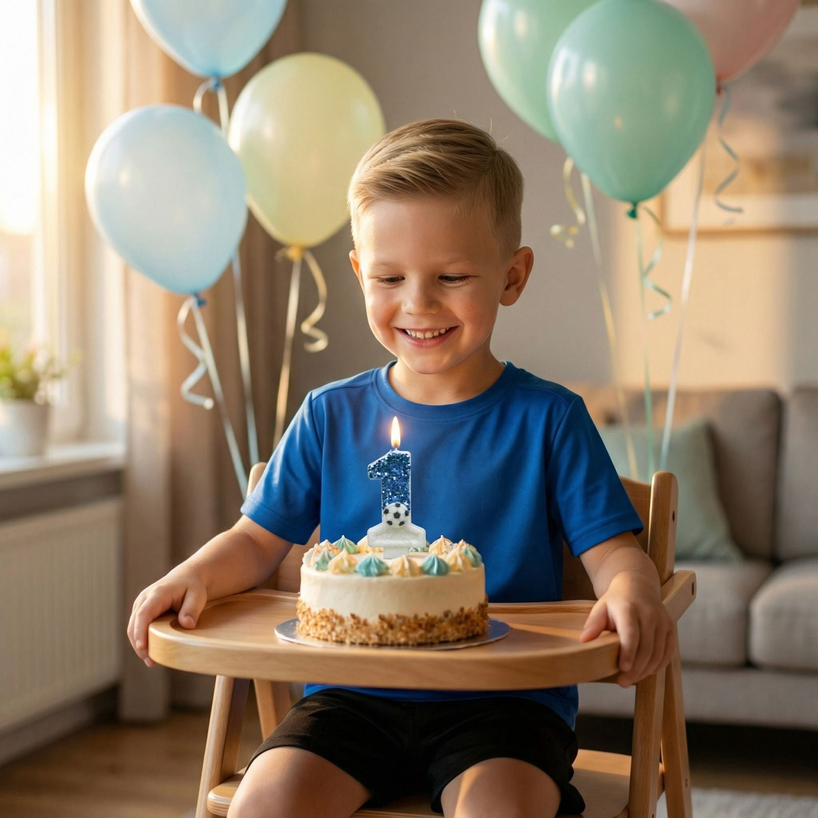 Anmrize Soccer Number 1 Birthday Candle (White, 3 in) dew9v