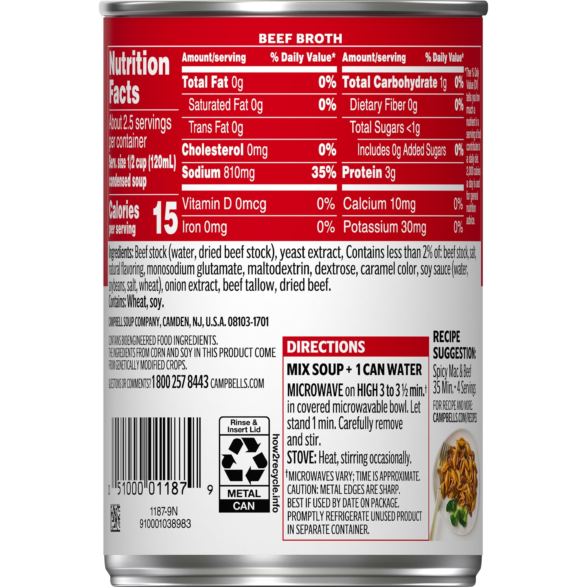 Campbell's Condensed Beef Broth, Savory Cooking Ingredient (10.5 oz) mf8fd