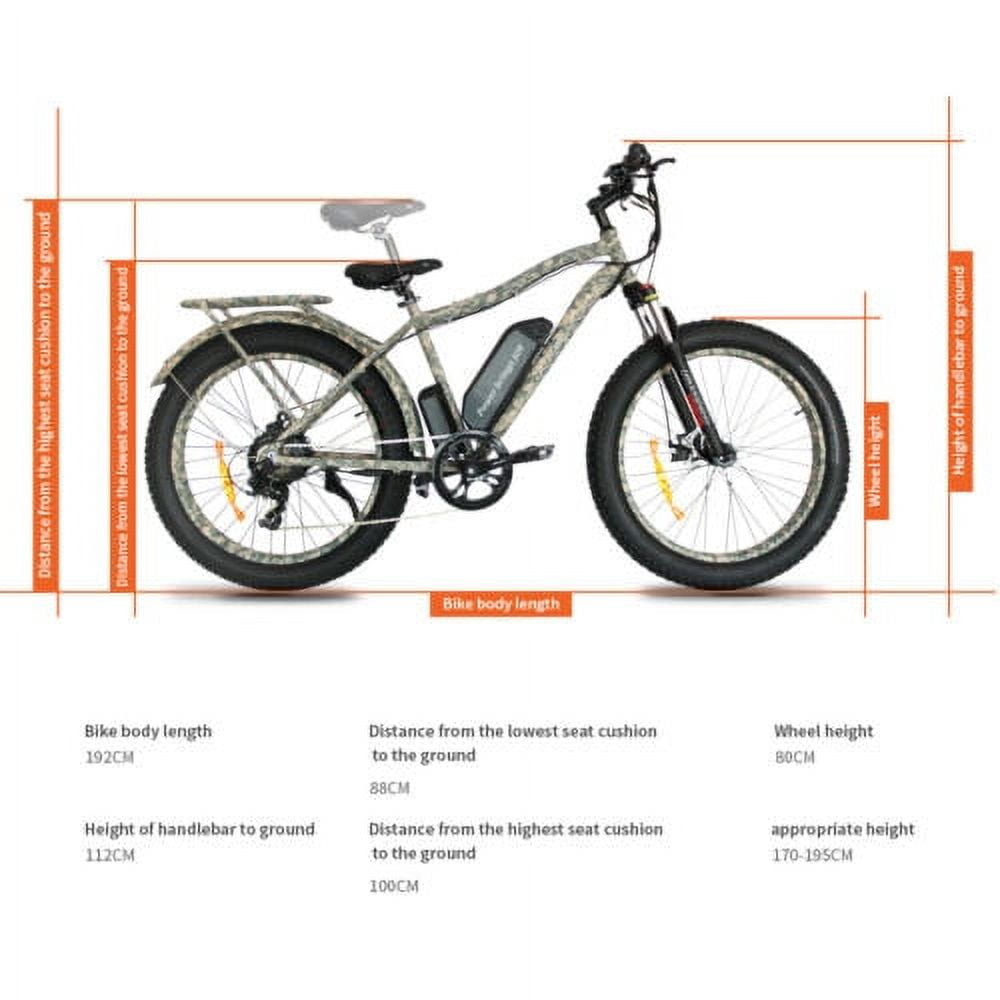 Aostirmotor Electric Mountain Bike, 750W Motor 48V 13Ah Removable Battery, 26 in Fat Tire Ebike for Adults (Black) xpx44