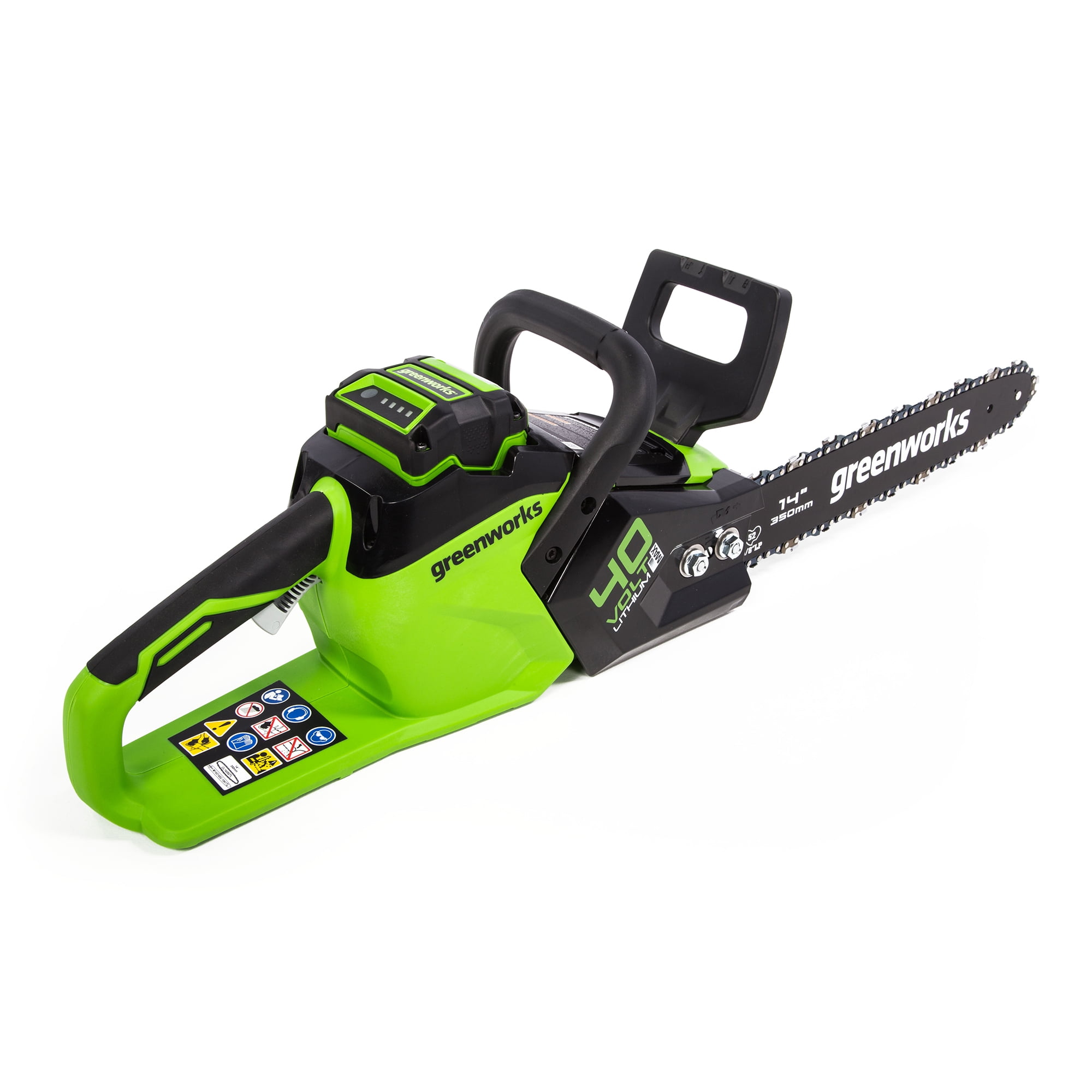 Greenworks 40V 14-inch Brushless Chainsaw Kit with 2.5 Ah Battery and Charger (Green, 14 in) 0sc9m