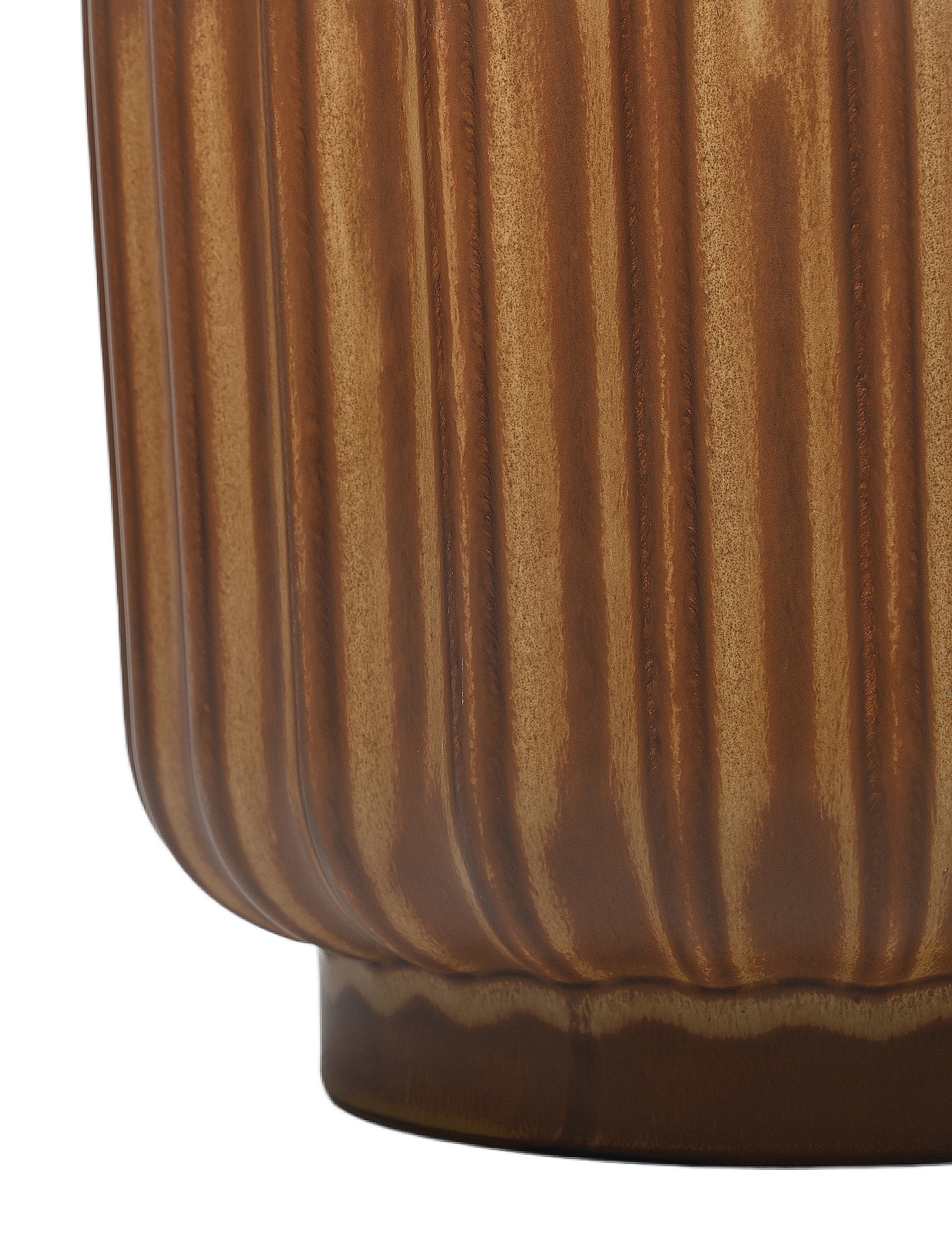 Better Homes & Gardens Paul Planter Ribbed Ceramic Indoor Outdoor Plant Pot (Copper, 9 in) gkp52