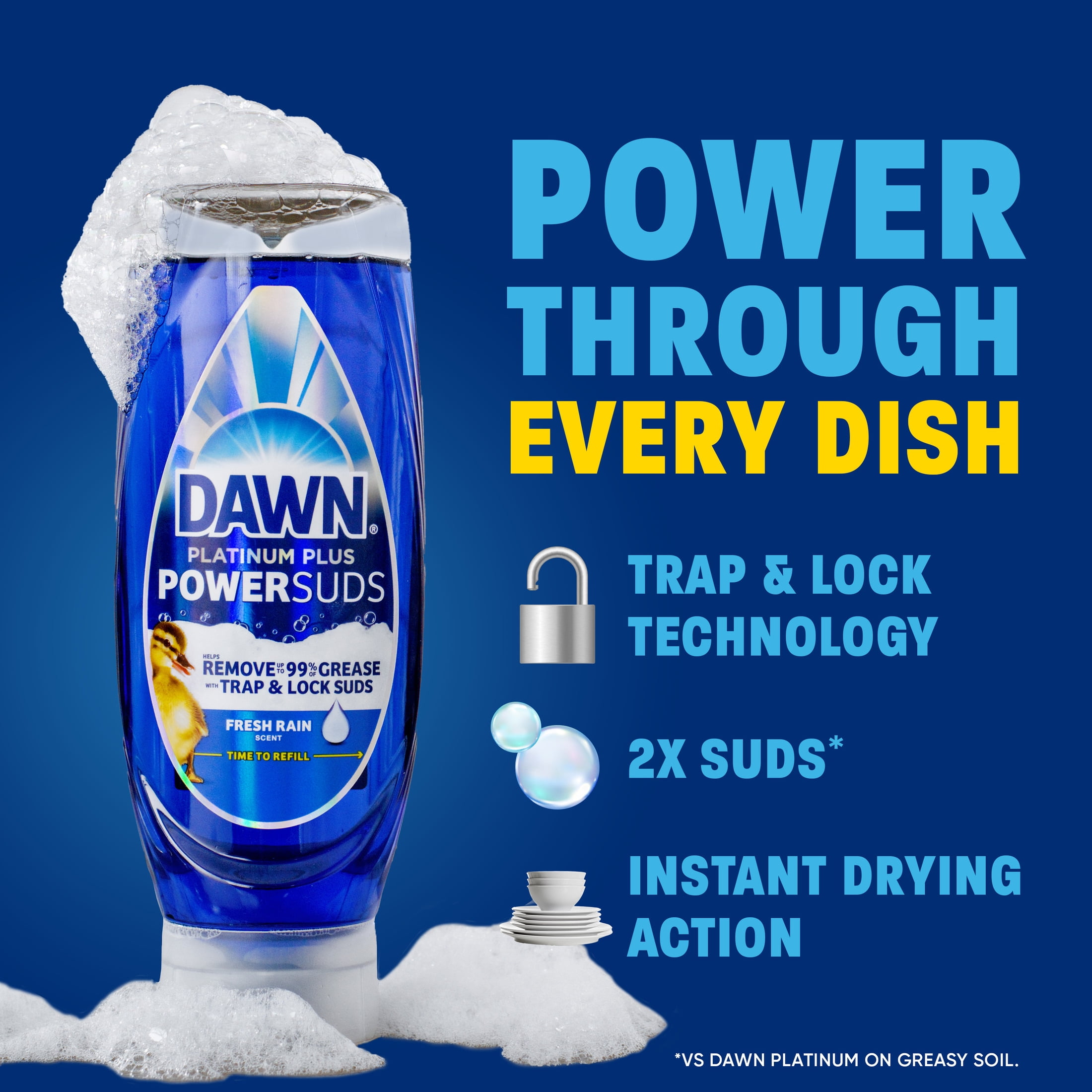 Dawn Platinum Plus Dishwashing Liquid Soap (Grease-Removing Formula, 13.6 oz) hdn87