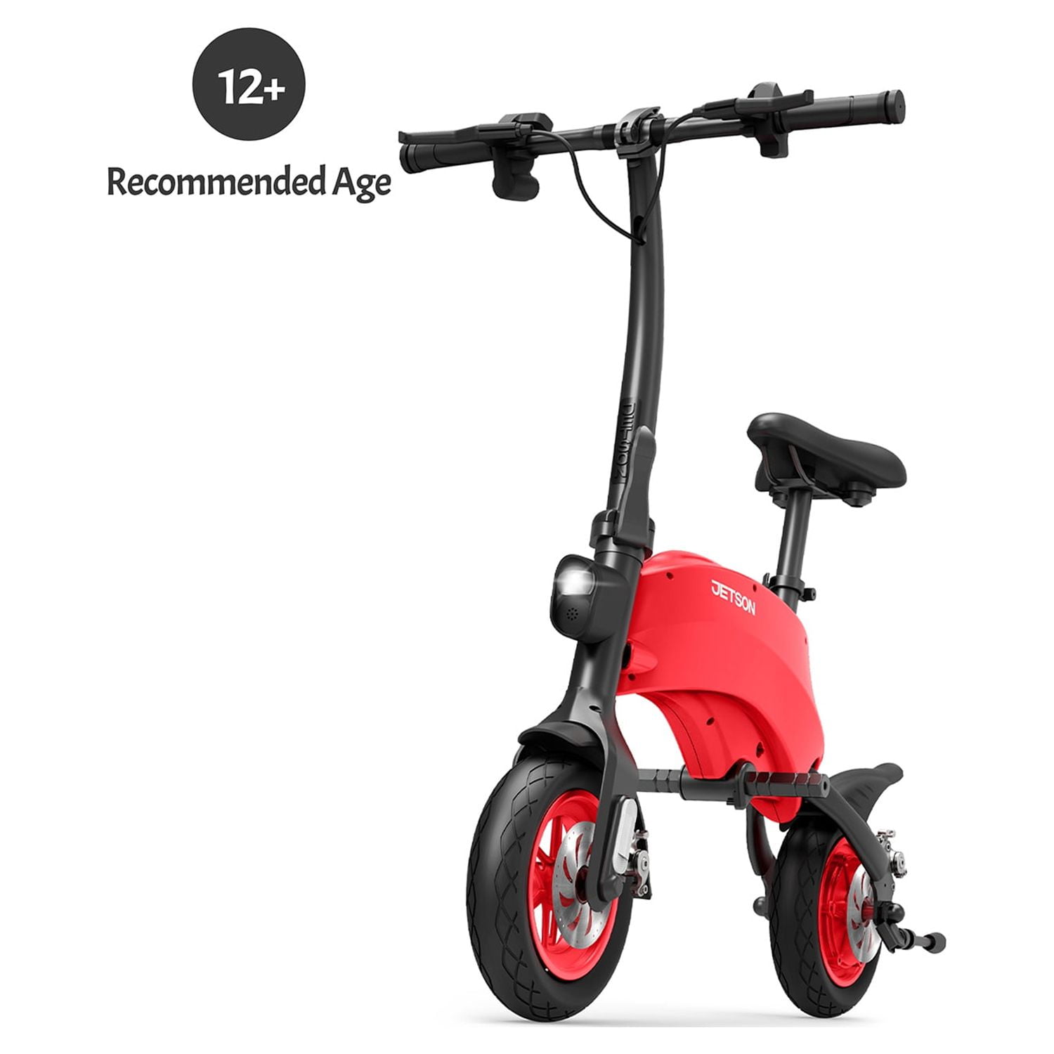 Jetson LX10 Electric Bicycle with 250-Watt Motor, Foldable Frame, Twist Throttle, and Hand Brake (Red, 260 lb Capacity) to8mv