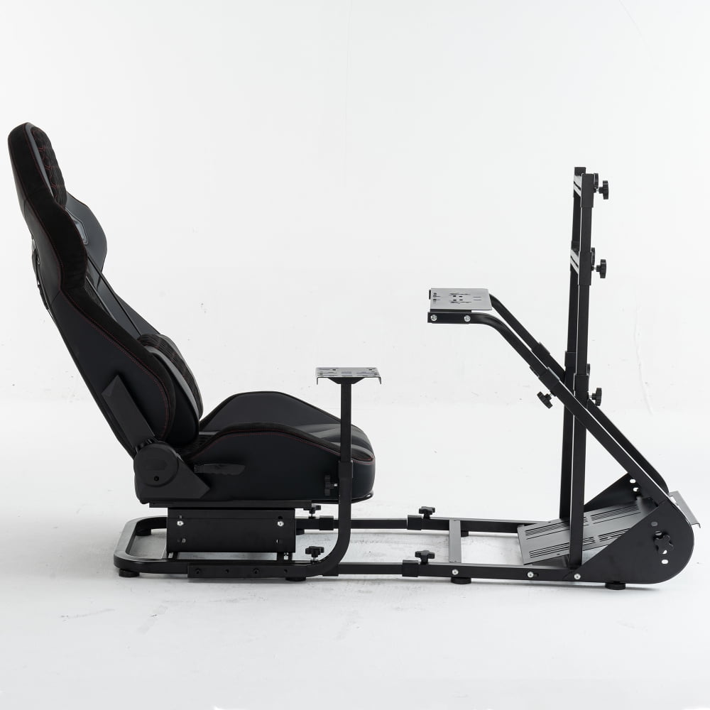 Generic Racing Wheel Cockpit Simulator Stand for Fanatec Thrustmaster Logitech (Black) sfbbc