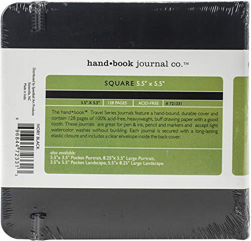Handbook Journal Co. Artists Journal Square Sketchbook (Ivory Black, 5.5 in x 5.5 in) w7xph