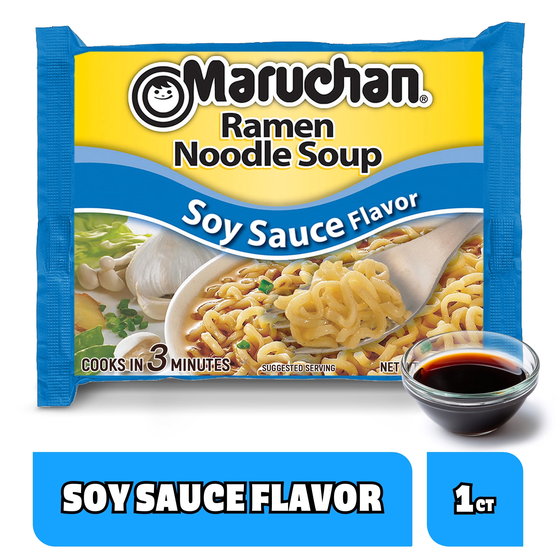 Maruchan Ramen Noodle Soup, Soy Sauce Flavor Instant Noodles (3 oz) yno6o