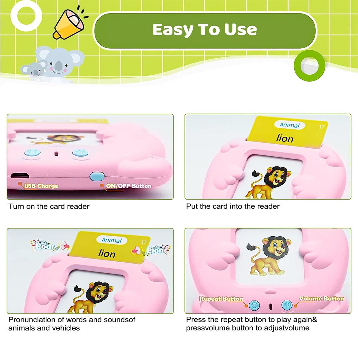 Xueyu Talking Flash Card Educational Toy for Preschoolers with 224 Sight Words (112 Double Sided Cards, 4.2 x 3.5 in) sgad4