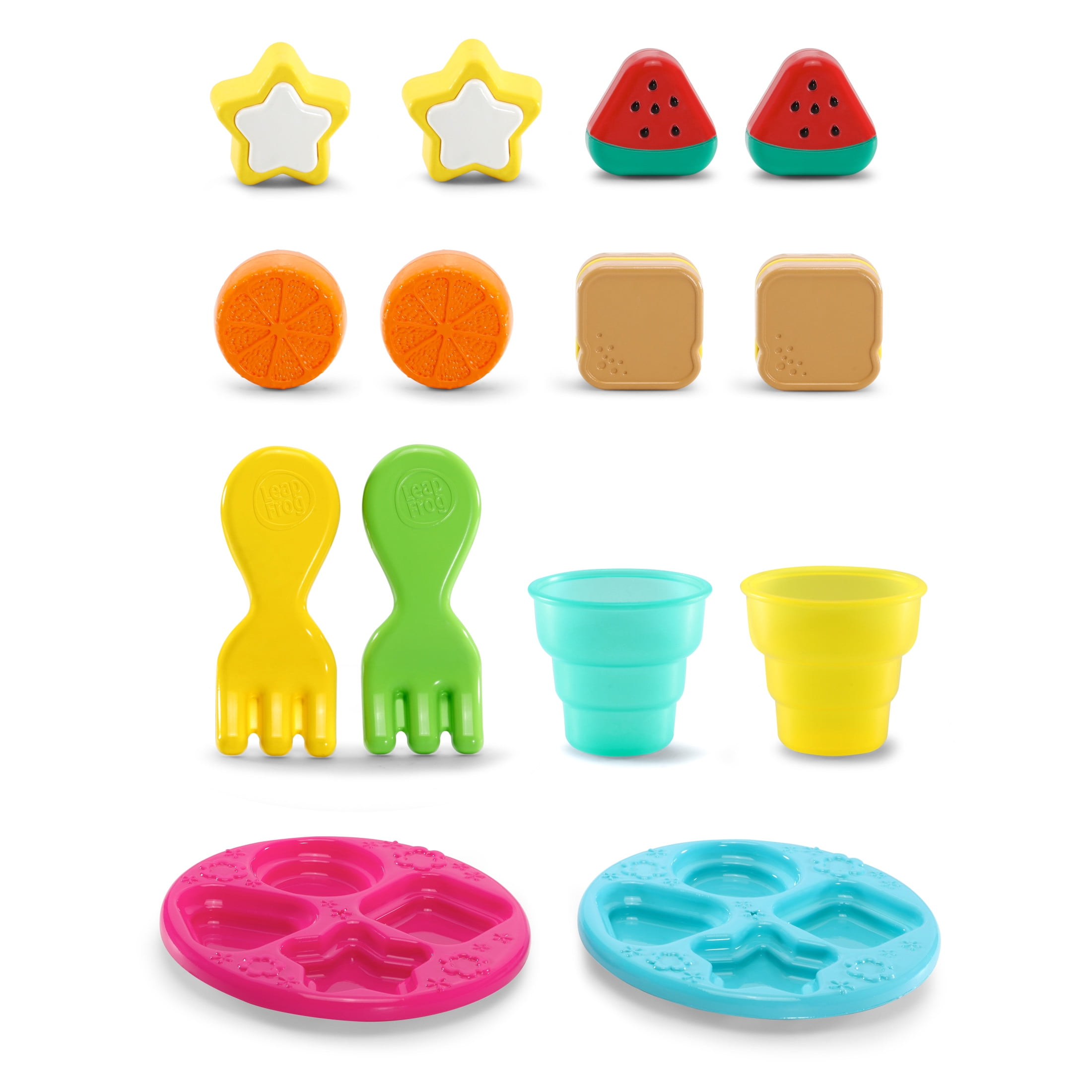 LeapFrog Shapes & Sharing Picnic Basket Interactive Learning Toy (Multi-Color, 15-Piece Set) 8ca1m