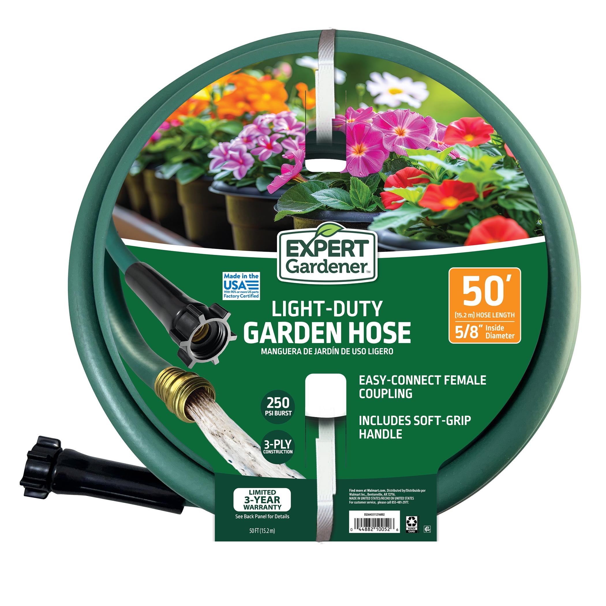 Expert Gardener Light Duty Garden Hose (Green, 5/8 in x 50 ft) vp501