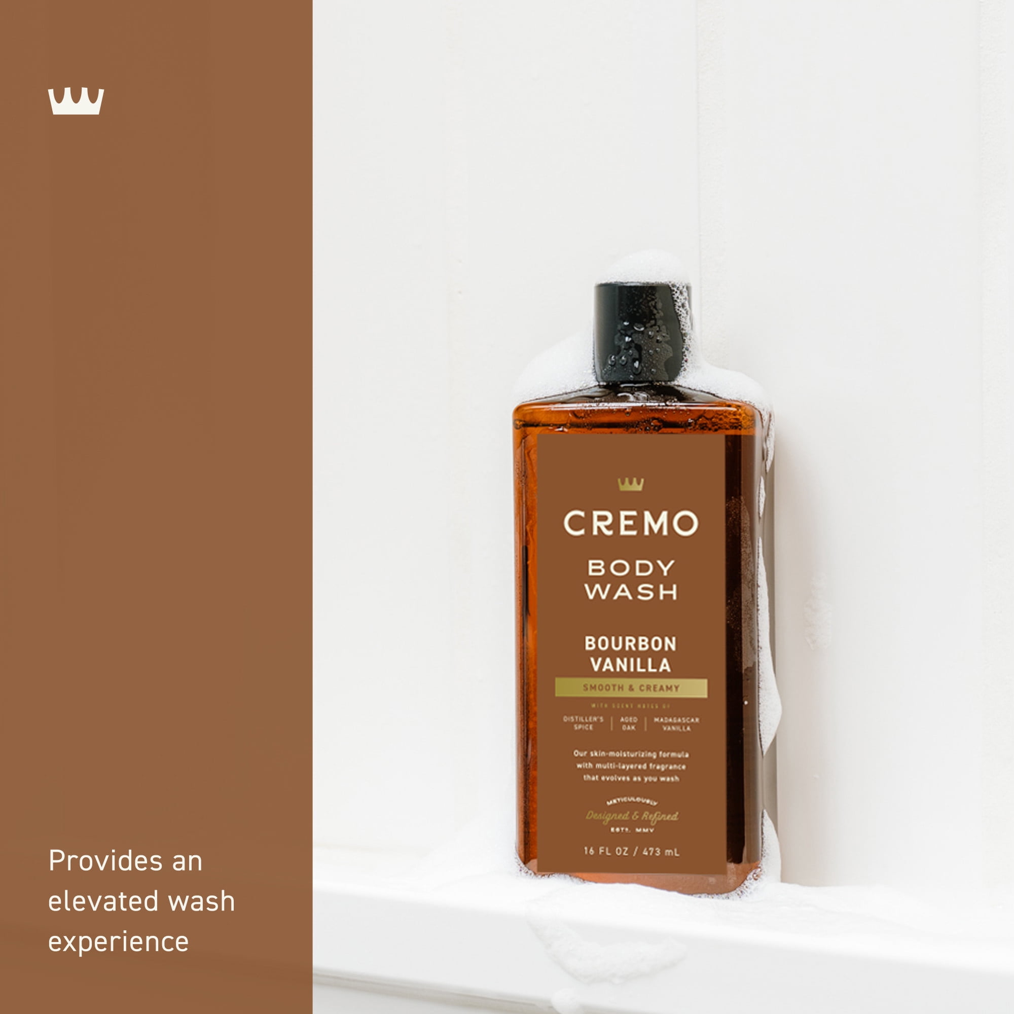 Cremo Men's Body Wash, Bourbon Vanilla, Moisturizing Formula (16 fl oz) l5t2j