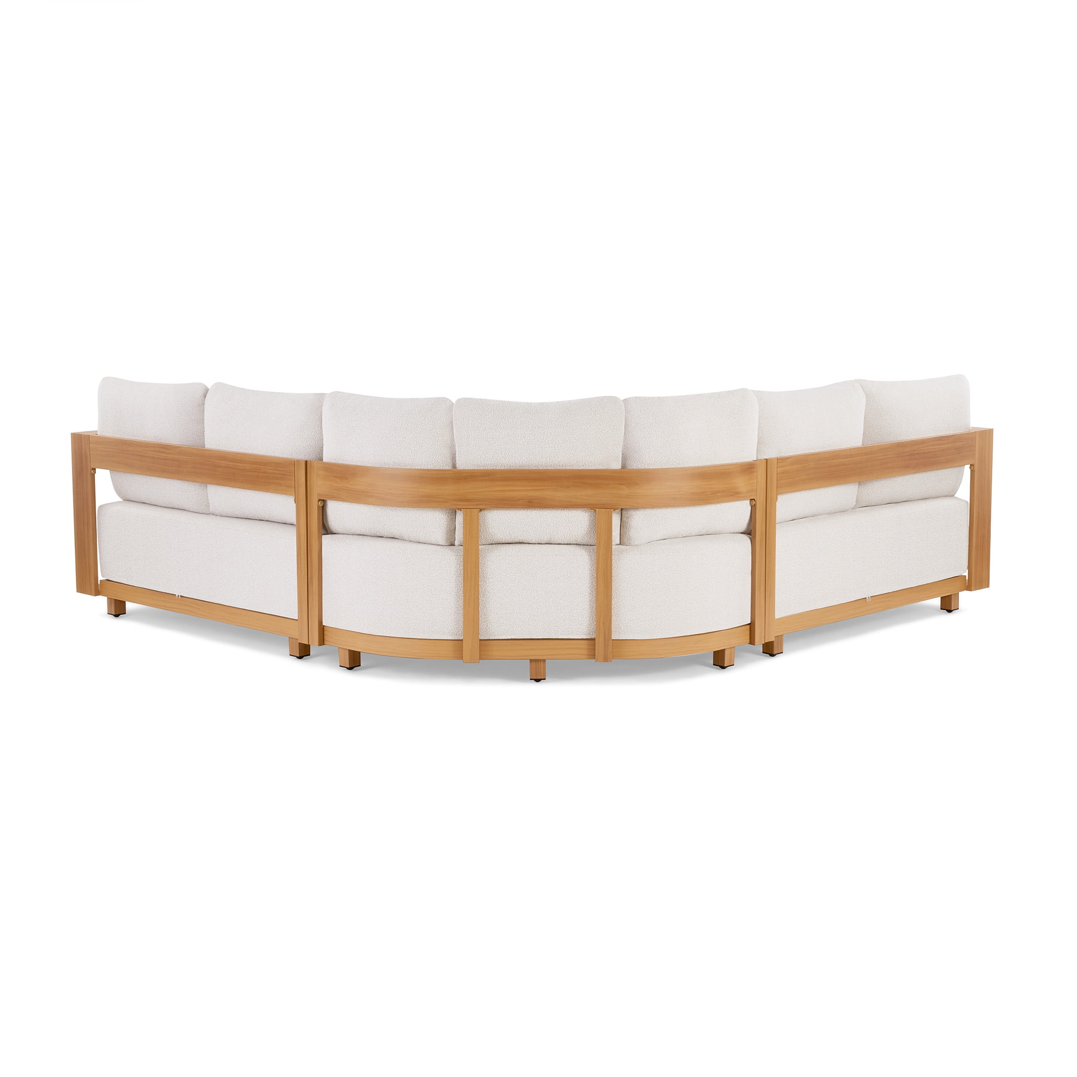Better Homes & Gardens Juliet Outdoor Sectional Set with Coffee Table and Ottomans (Beige, 7-Piece) aqfrc