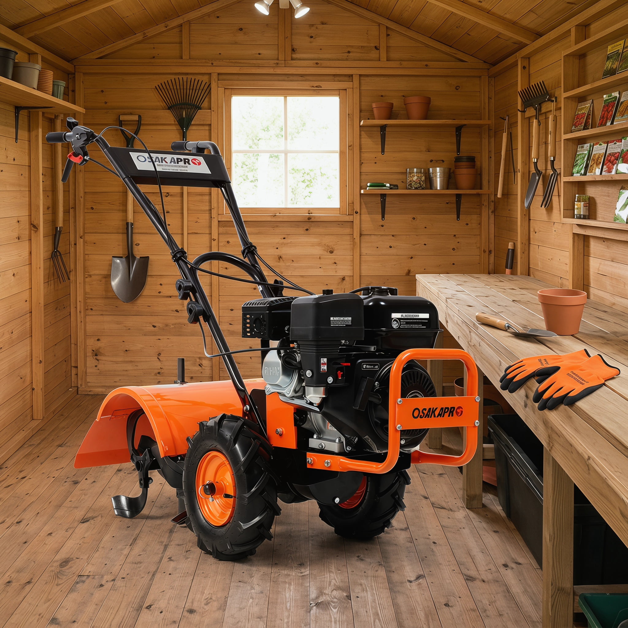 Lumhome Rear Tine Tiller, 7HP 212CC Gas Garden Cultivator, Heavy Duty Rototiller with 20 in Tilling Width (20 in x 8 in) bzmbc