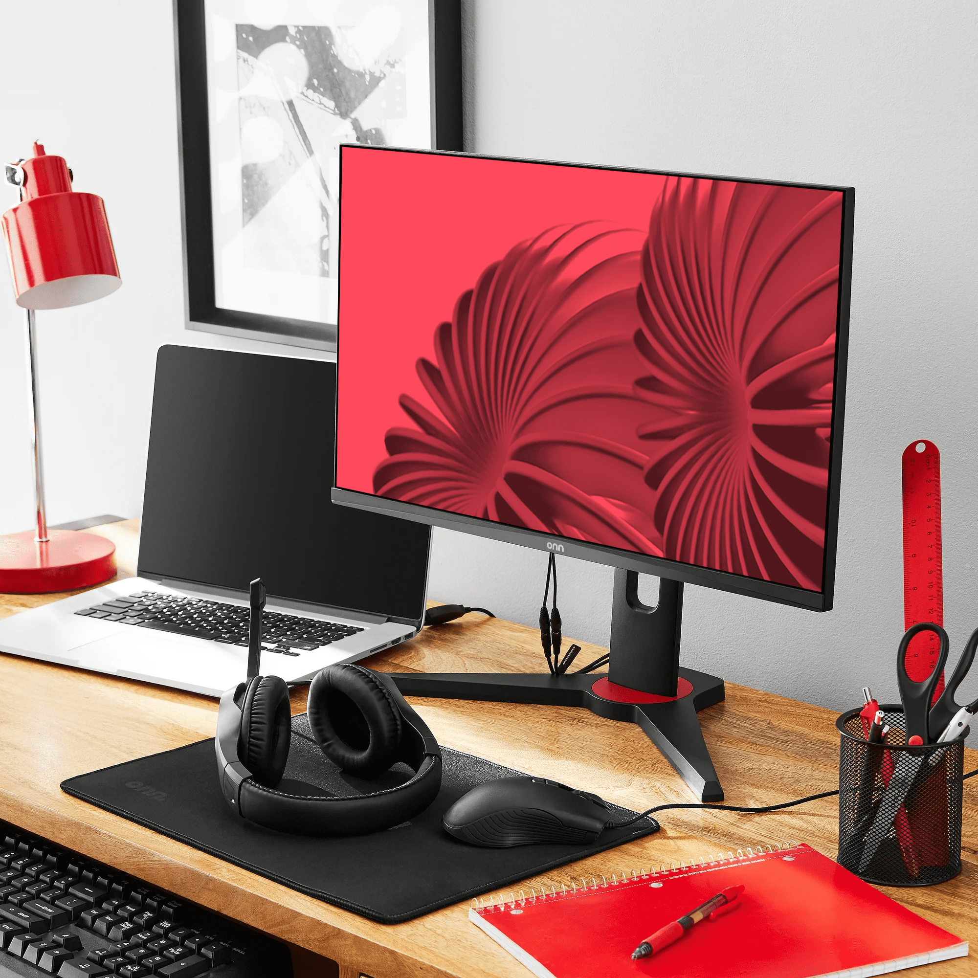 onn 24-inch FHD Gaming Monitor, 180Hz Refresh Rate, 1ms Response Time, FreeSync, Adjustable Stand (Black, 24 in) ug7xg