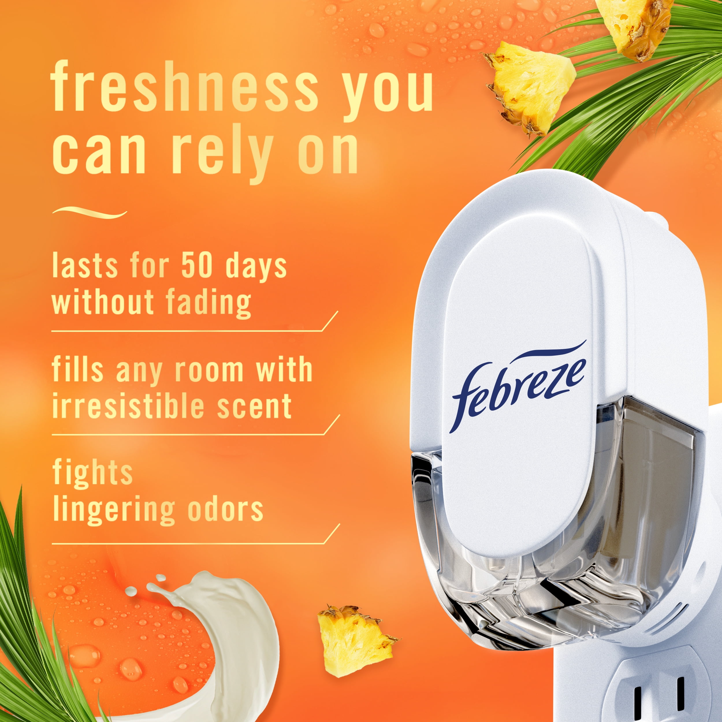 Febreze Fade Defy Plug In Air Freshener Refill, Odor-Fighting Scented Oil, Tropical Blend (0.87 fl oz) rg8gh