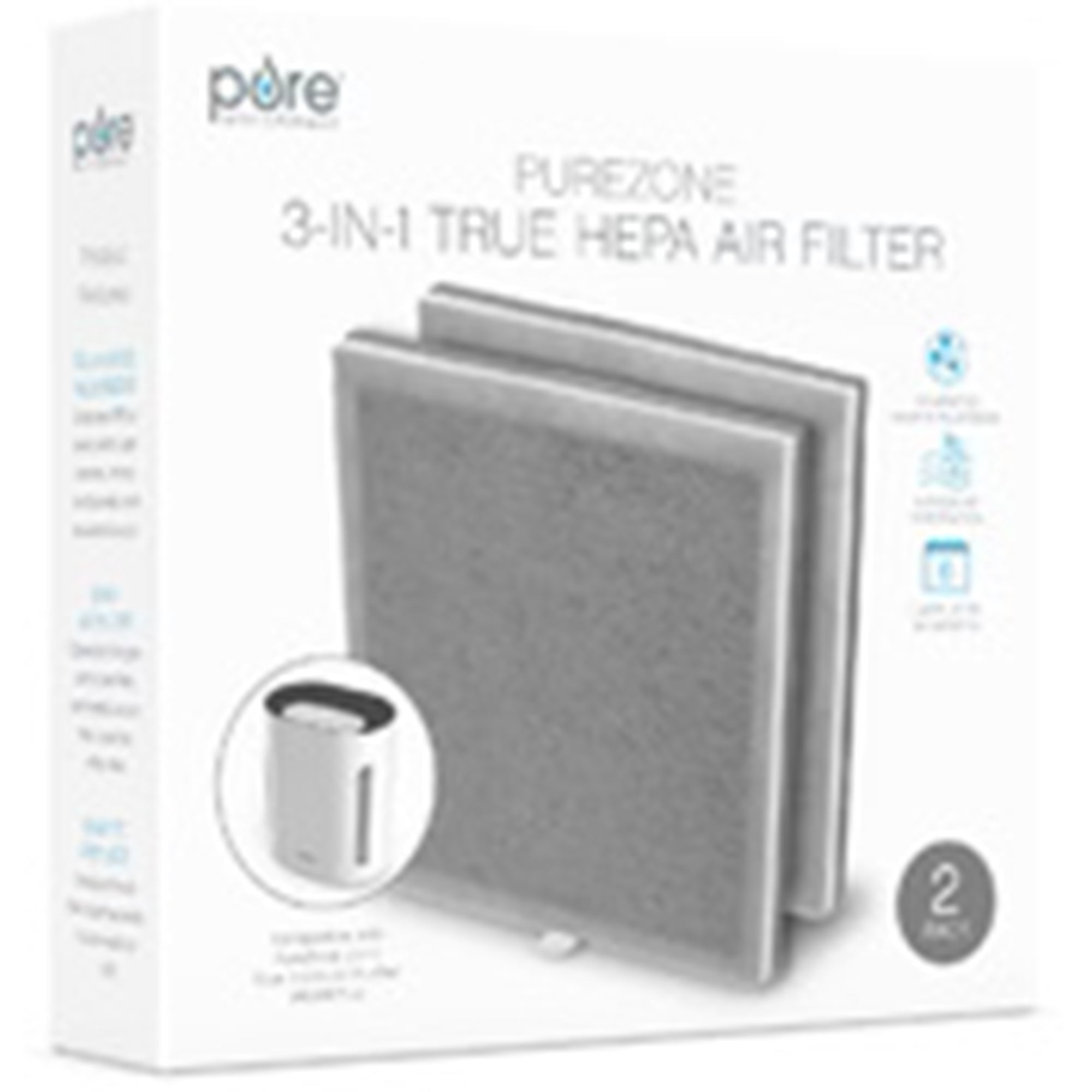 Pure Enrichment HEPA Air Purifier with UV-C Light Sanitizer (White, 200 sq ft) cyudw