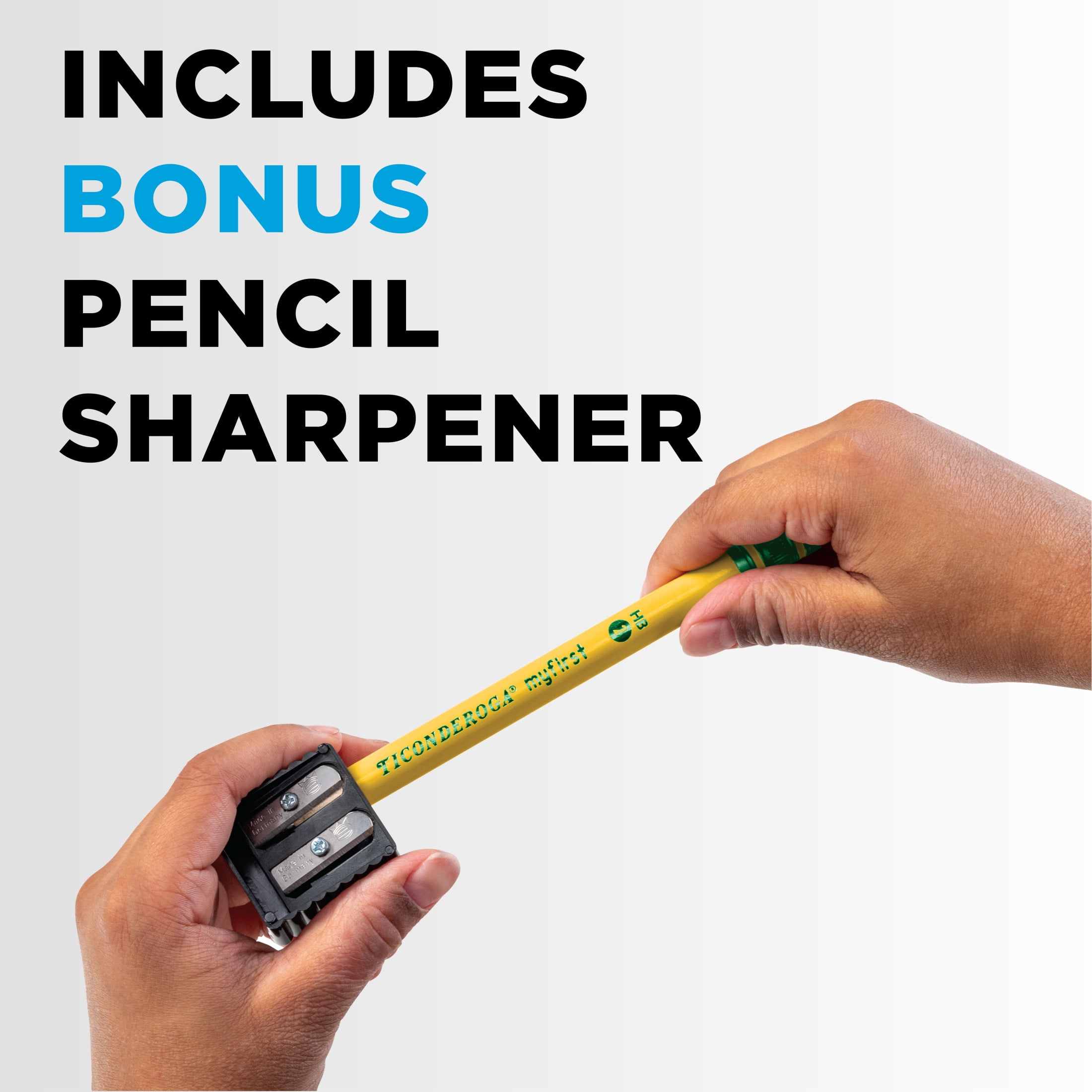 Ticonderoga My First Pencils, Ergonomic Jumbo #2 HB Graphite, Pre-sharpened with Sharpener (Yellow, 4 Count) 86q0j