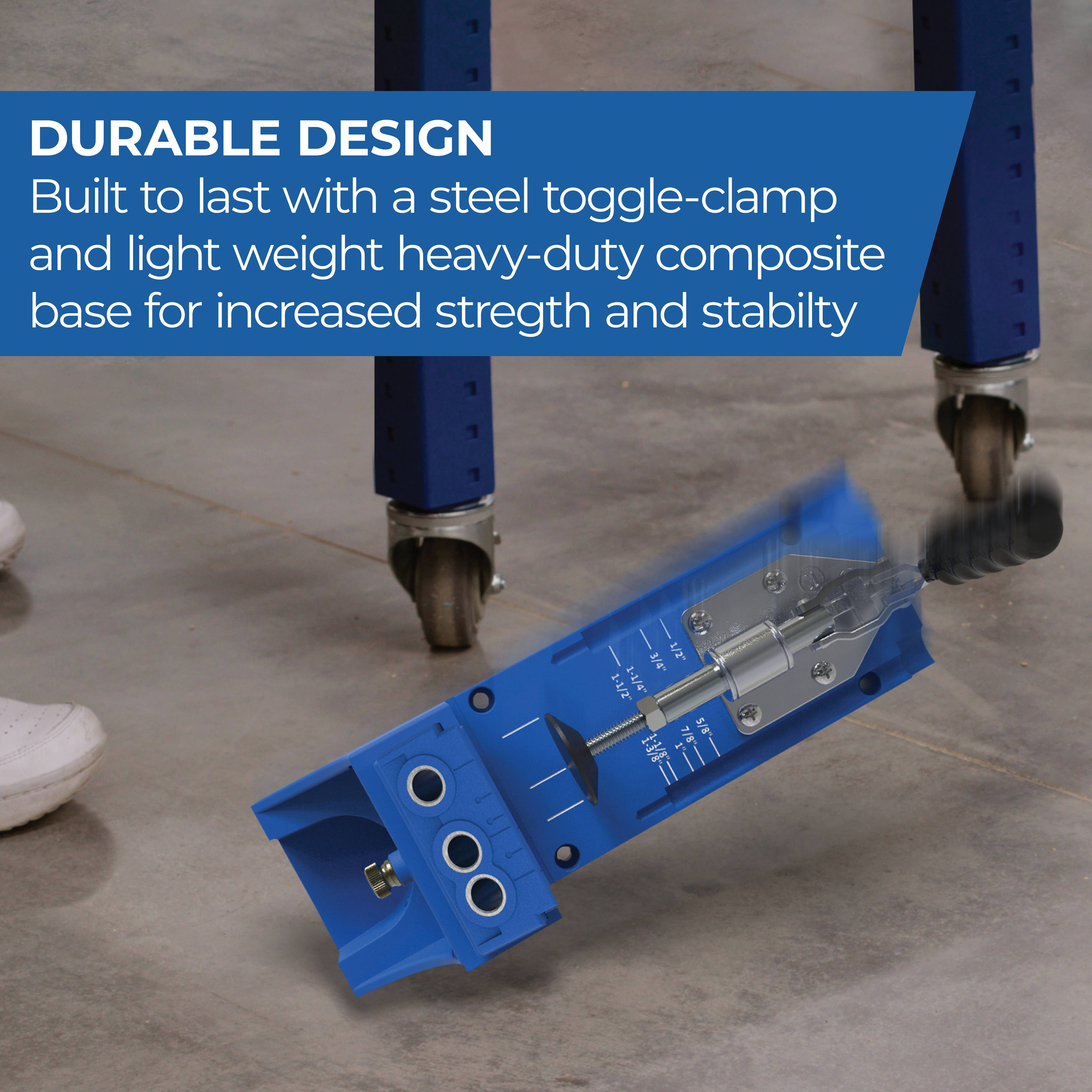 Kreg K4 Pocket Hole Jig System (Adjustable Woodworking Joinery Tool for 0.5 in to 1.5 in Thick Materials) 3z3ih