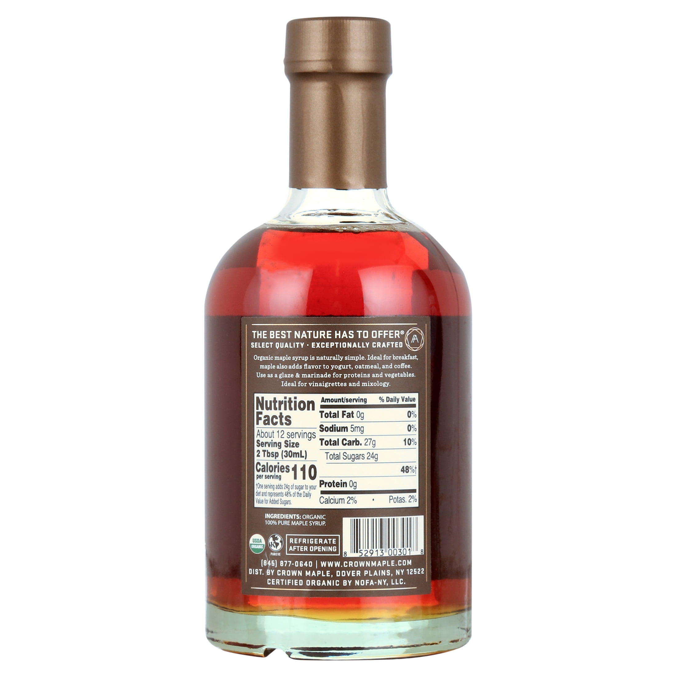 Crown Maple Organic Amber Color Rich Taste Maple Syrup (12.7 fl oz) r4lnw