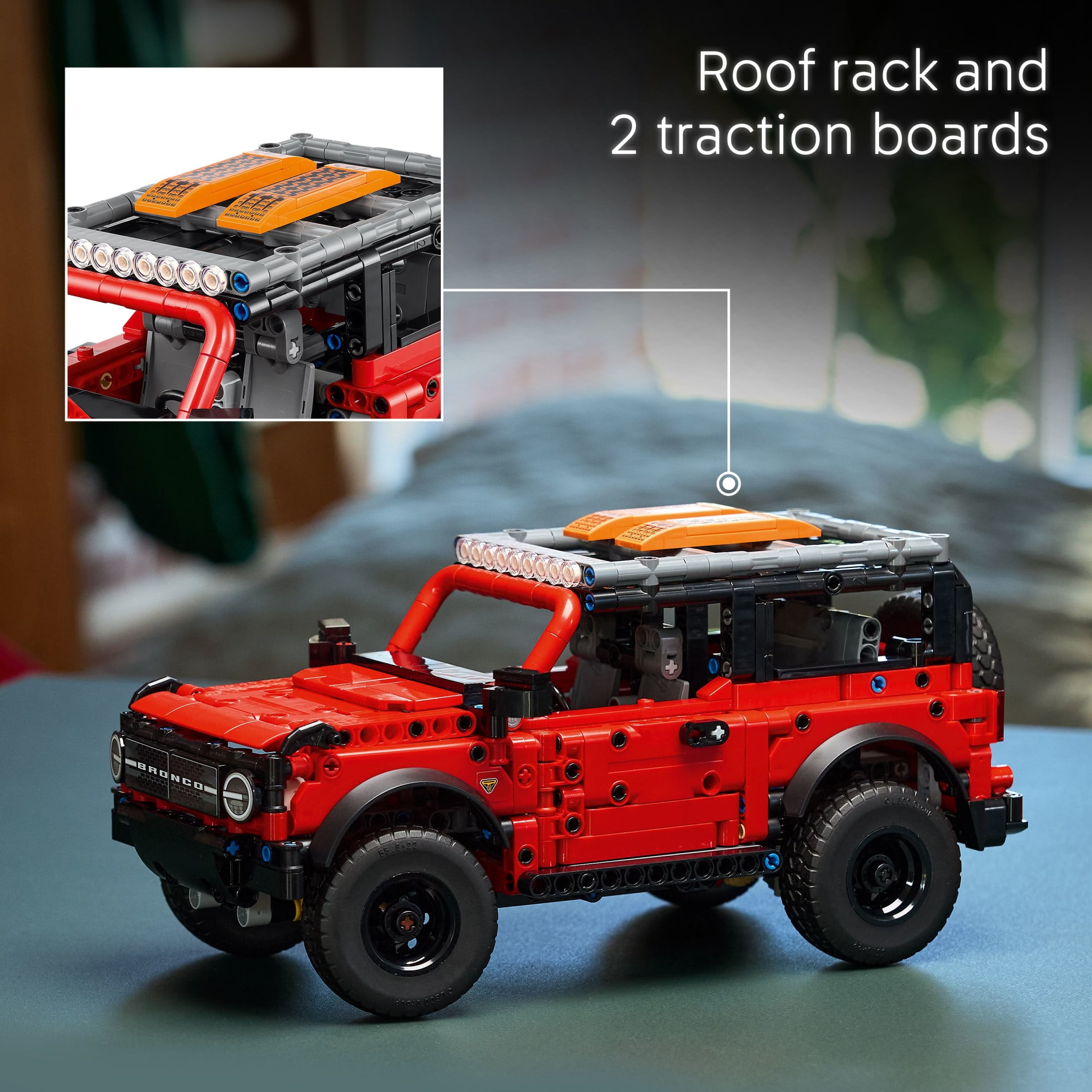 LEGO Technic Ford Bronco SUV Building Set (Red and Black, 943 Pieces) dr6o0