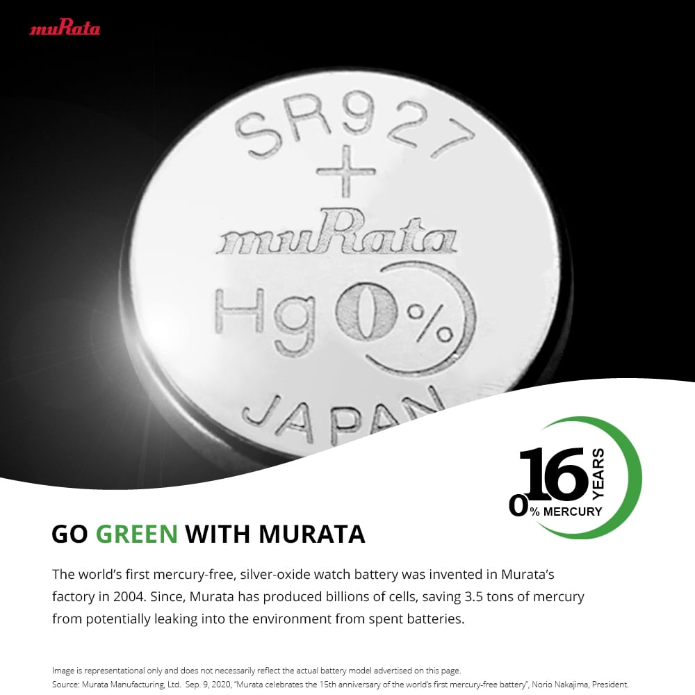 Murata Power Solutions 377 SR626SW Silver Oxide Watch Battery (Silver, 5 Pack) 0dewo
