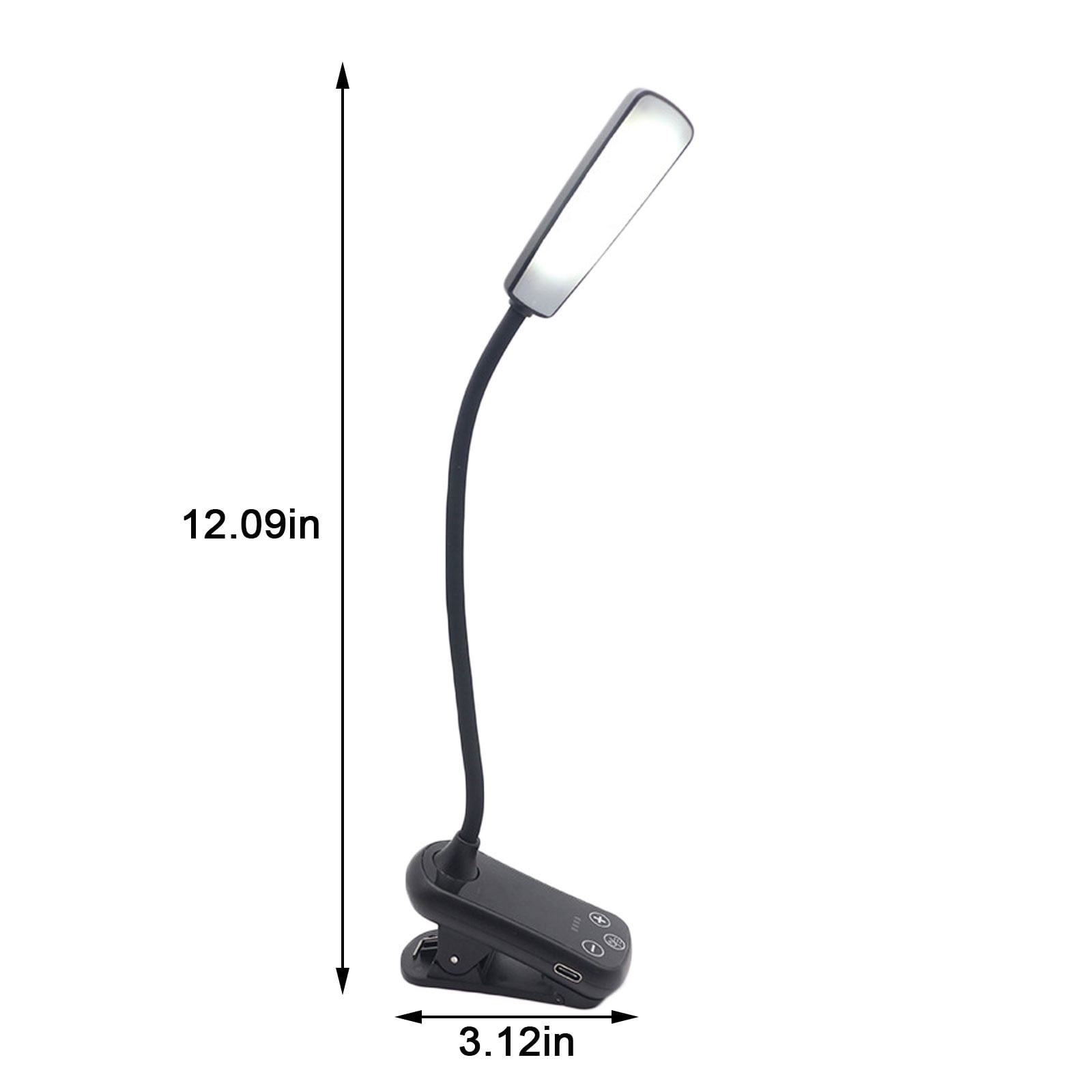 SGCYLOWQ LED Rechargeable Reading Light, Clip-on Book Lamp for Bed Headboard (Black, 1 Pack) 9dp1r