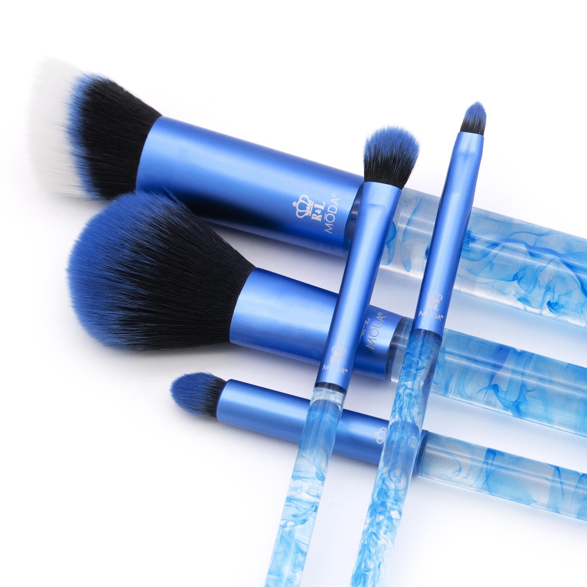 MODA Smoke Show Full Face Makeup Brush Set (Blue, 5 Piece) zlp34