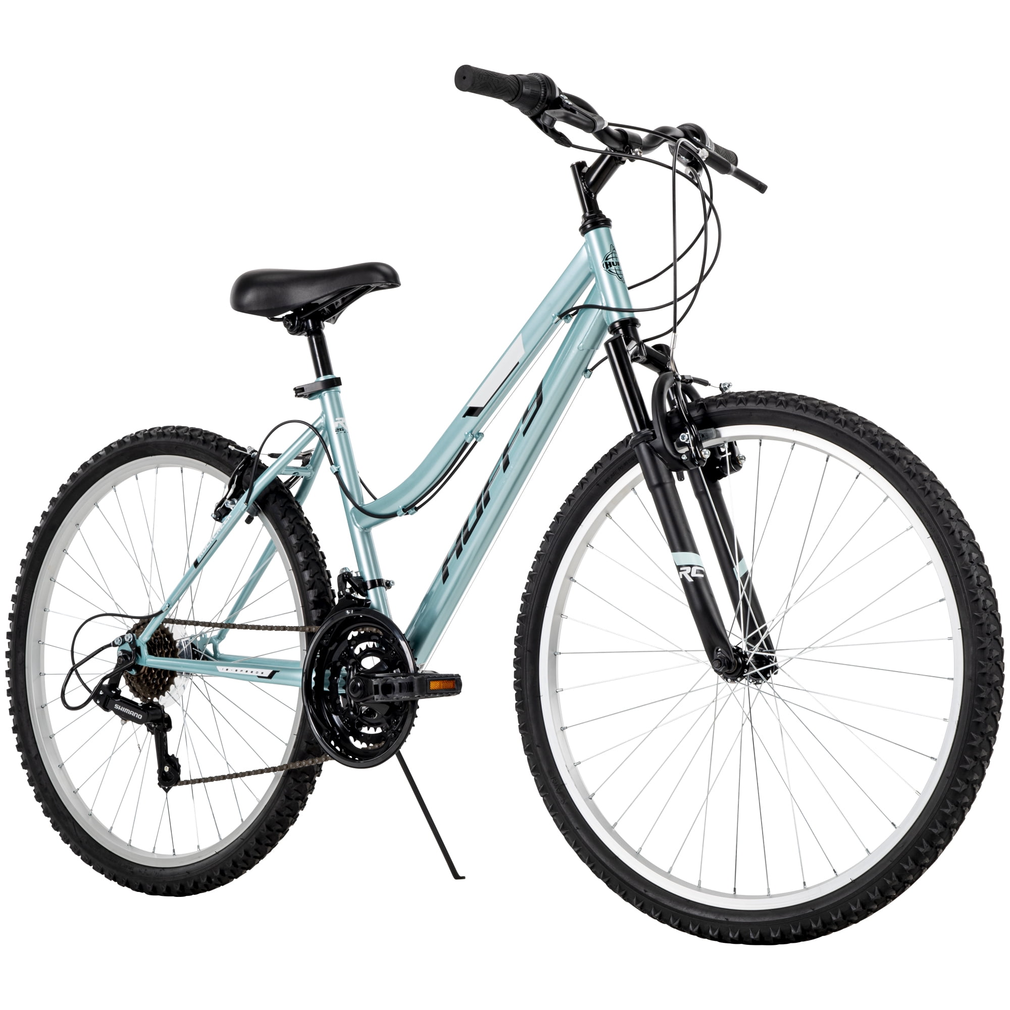 Huffy Rock Creek Mountain Bike, 18-Speed Performance, Front Suspension, Teal (26 in) jl57i