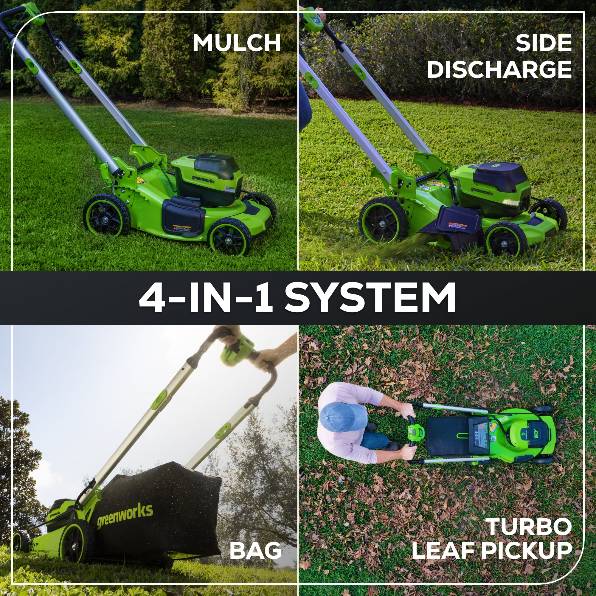 Greenworks 60V 21 in Self-Propelled Lawn Mower with (2) 5.0 Ah Batteries and Rapid Charger (Green, 21 in) hnp67