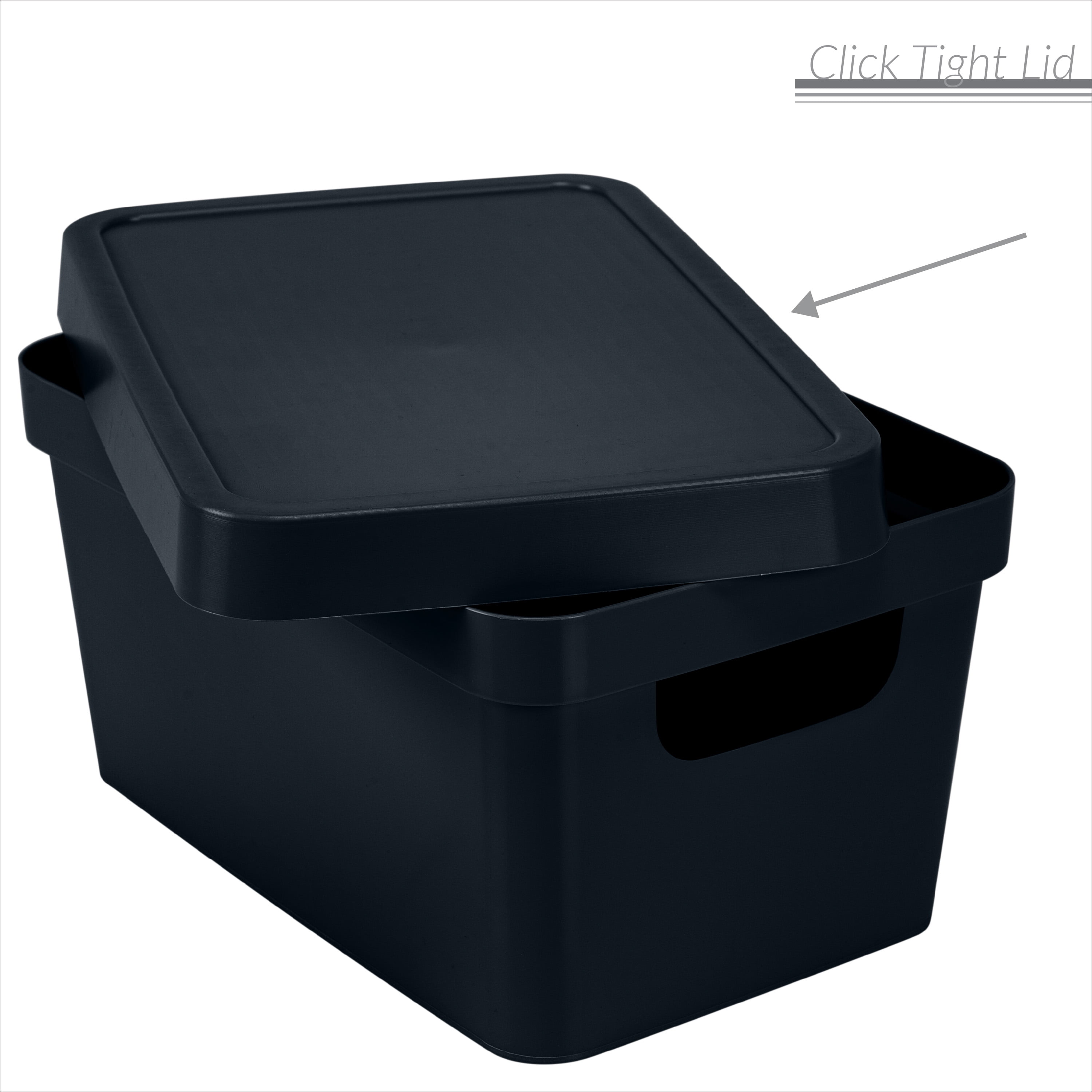 Simplify Vinto Plastic Storage Box with Lid and Handles (Charcoal, 9.76 in x 6.69 in x 4.84 in) fajp4