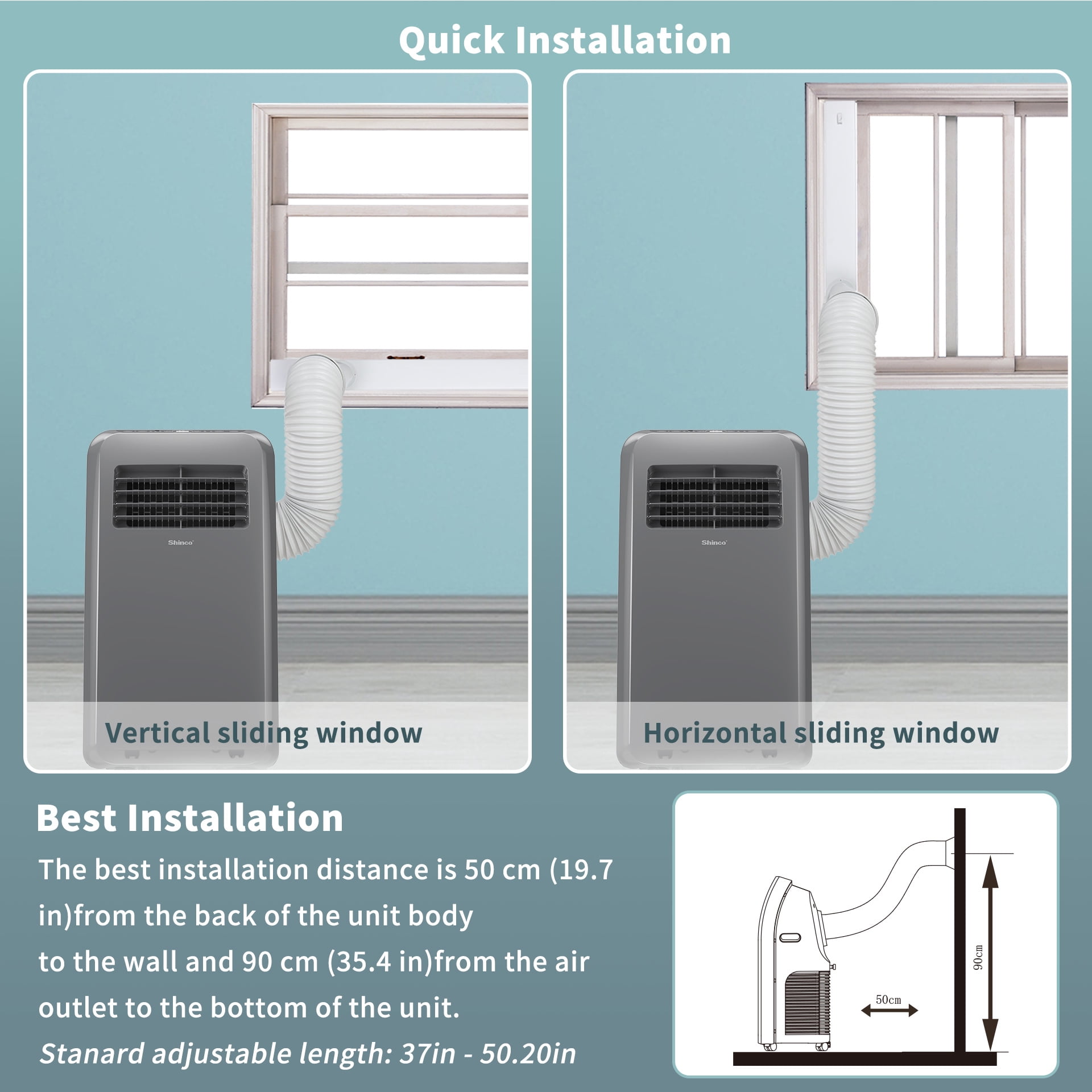 Shinco 8,000 BTU Portable Air Conditioner, Dehumidifier, and Fan for Rooms Up to 350 sq. ft. (Grey, 1 Unit) vsaw4