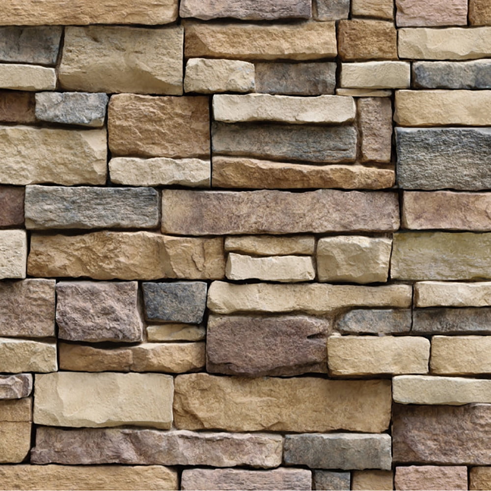 JoyMoreHome Peel and Stick Brick Wallpaper, Vintage Stone Decorative Contact Paper for Kitchen (Red, 17.7 in x 39.4 in) c6bag