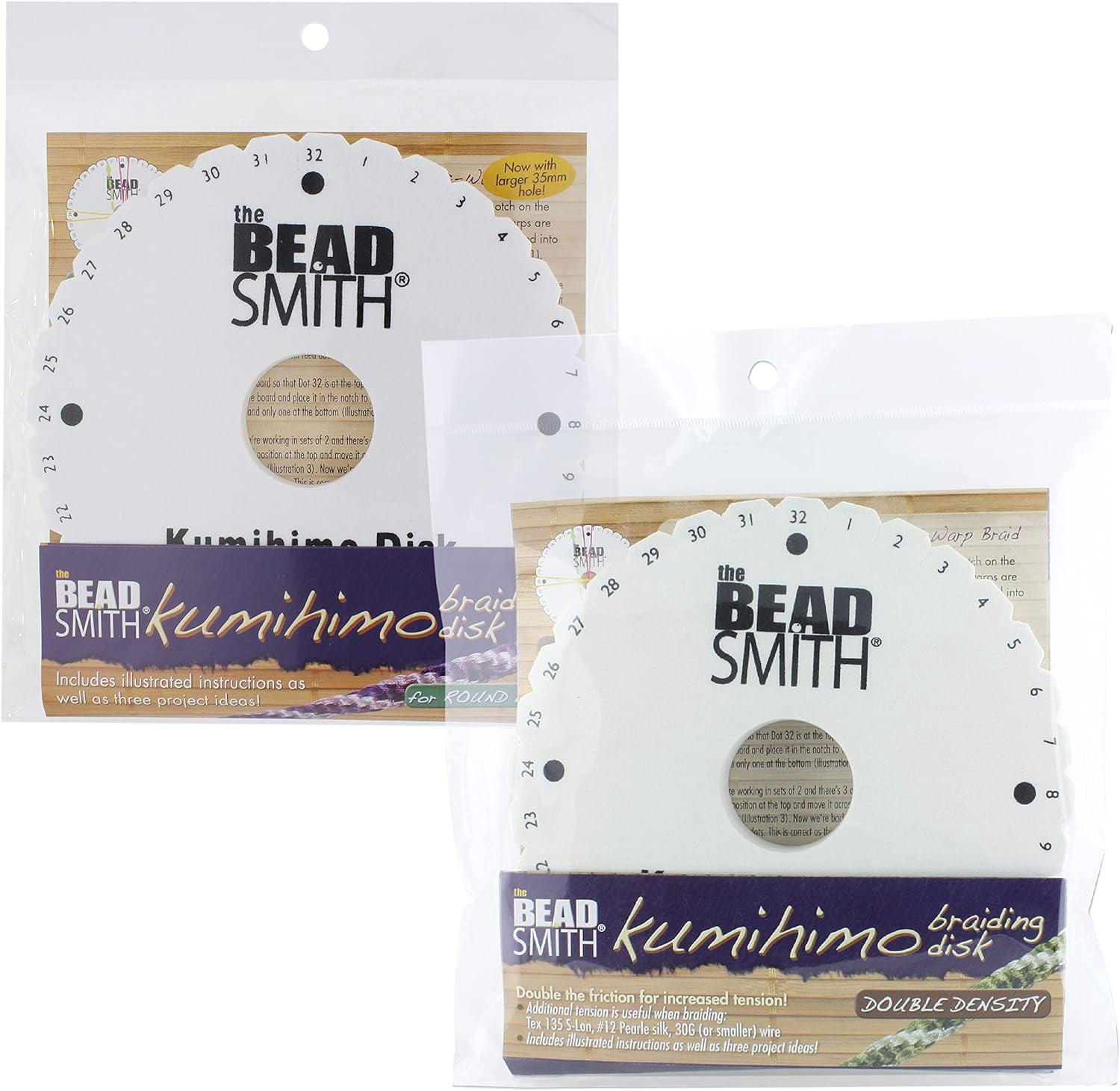 The Beadsmith Kumihimo Braiding Disk Set (Round, 6 in, 2-Piece Pack) nz3gp