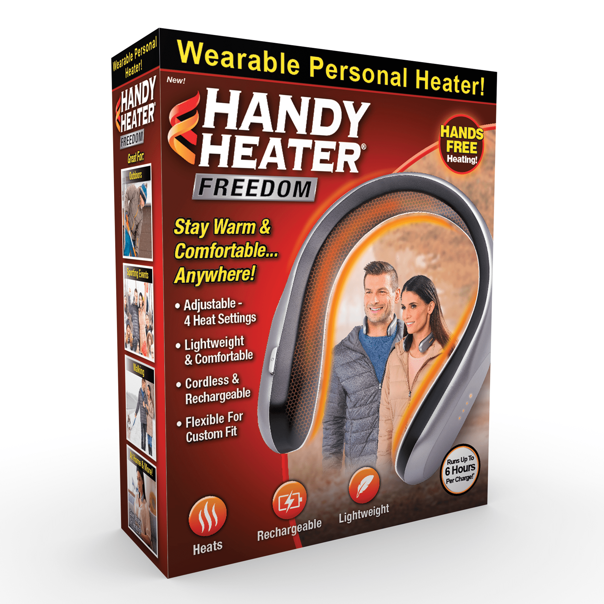 Handy Heater Freedom Wearable Personal Neck Heater (4 Heat Settings, Rechargeable) 1lzif