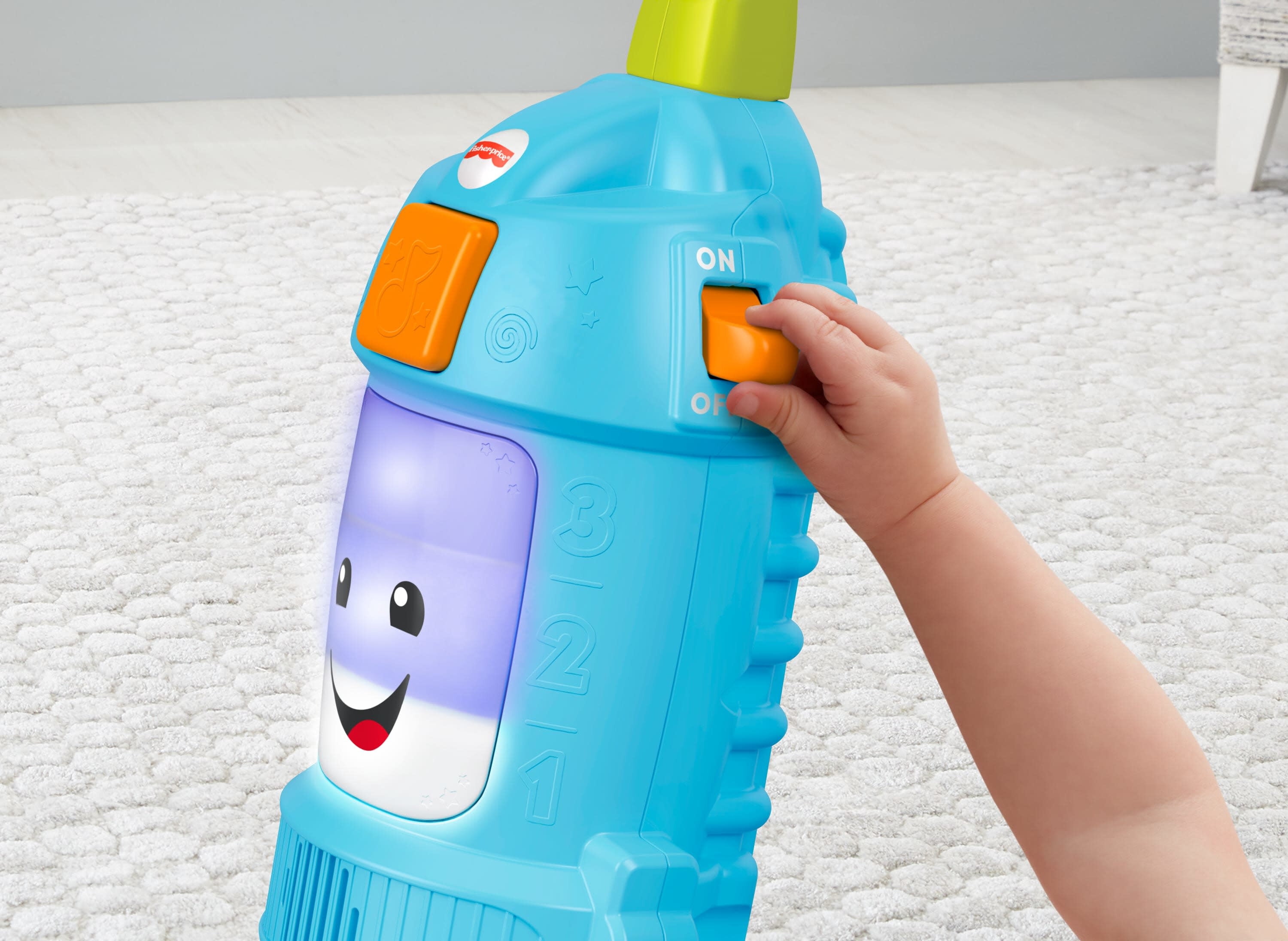 Fisher-Price Laugh & Learn Light-Up Learning Vacuum Electronic Push Toy (Multi-Color, 18 in) 84fs0