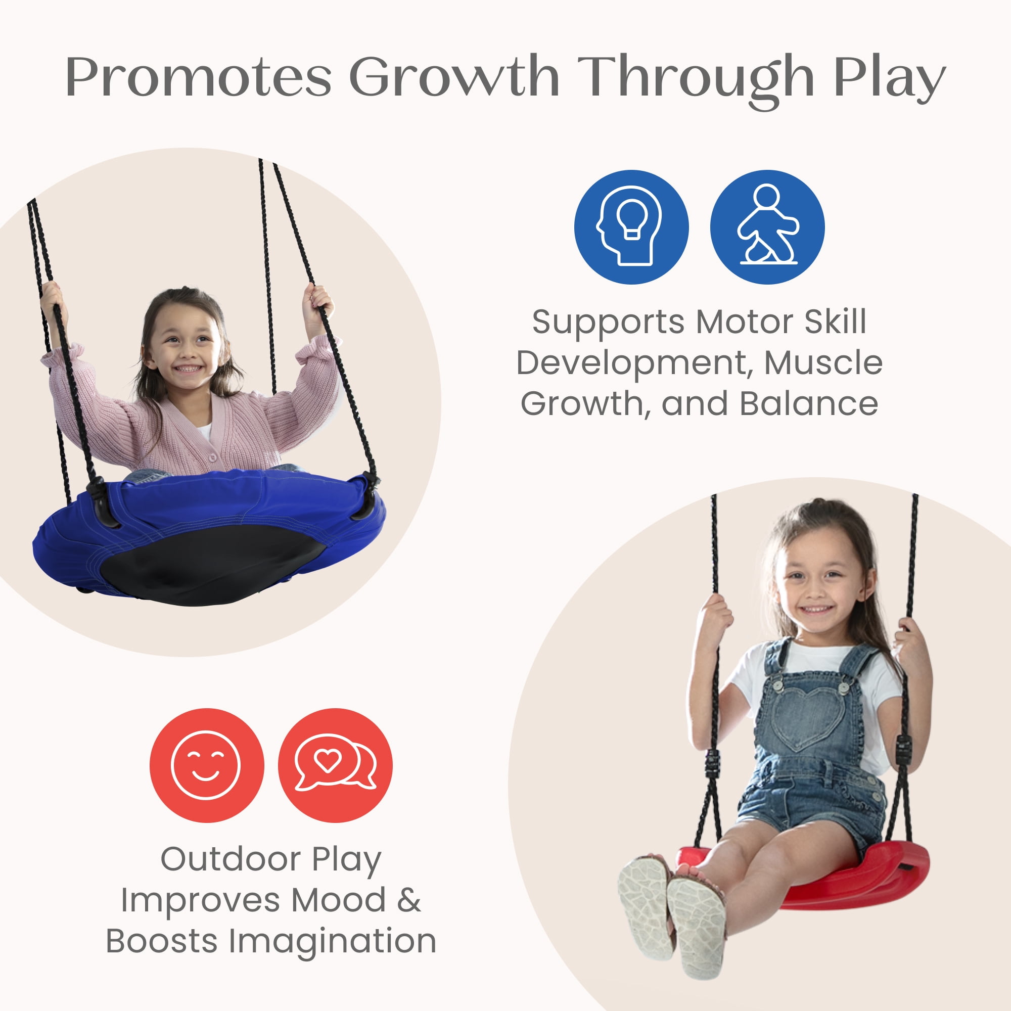Delta Children FunZone Outdoor Metal 4-Piece Swing Set (Blue/Red, 109.4 in W x 54 in D x 68.9 in H) bfc6b
