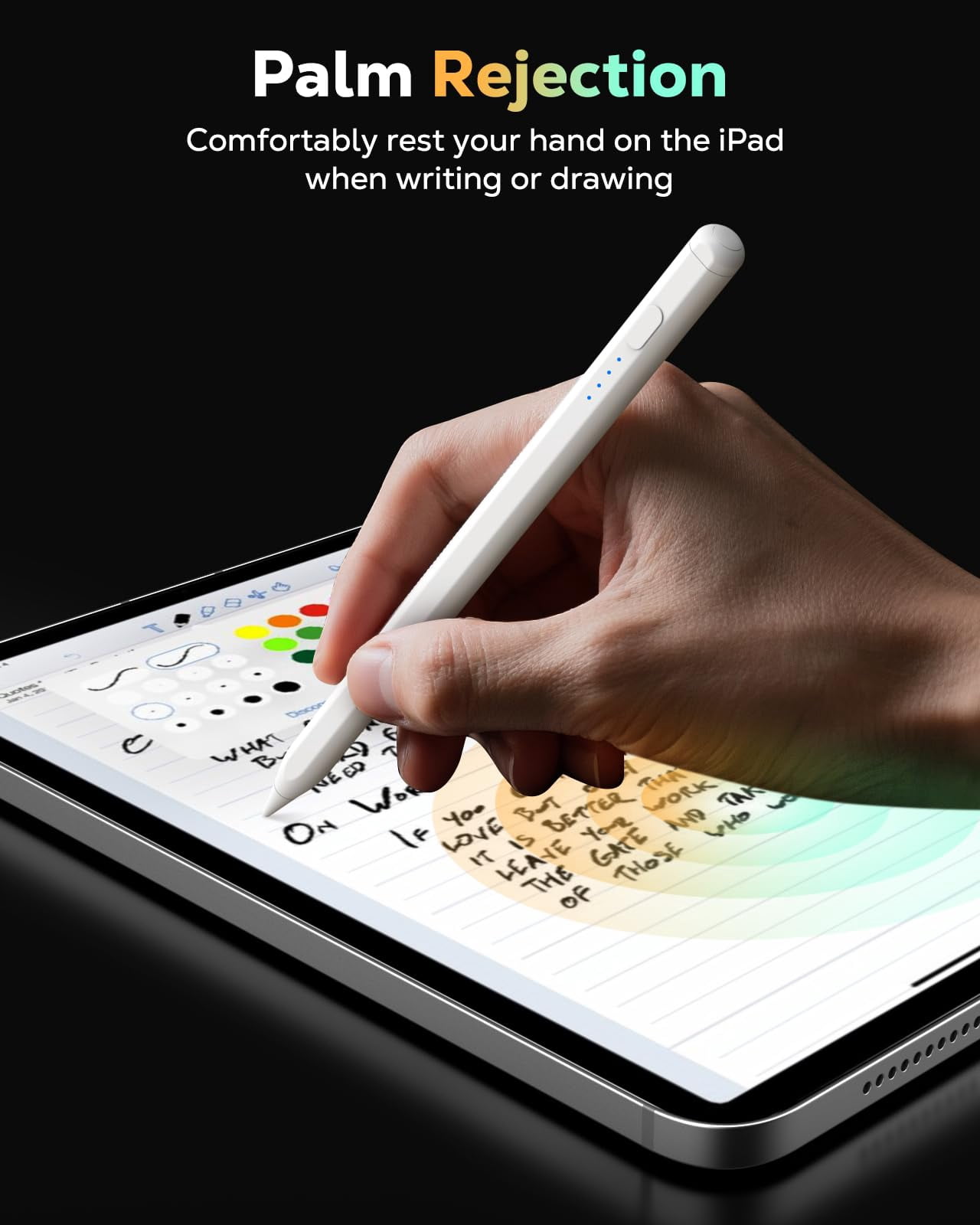 MoKo Stylus Pen for iPad, Precision Digital Pencil with Tilt Sensitivity and Palm Rejection (White, 1 Pack) zyuzk