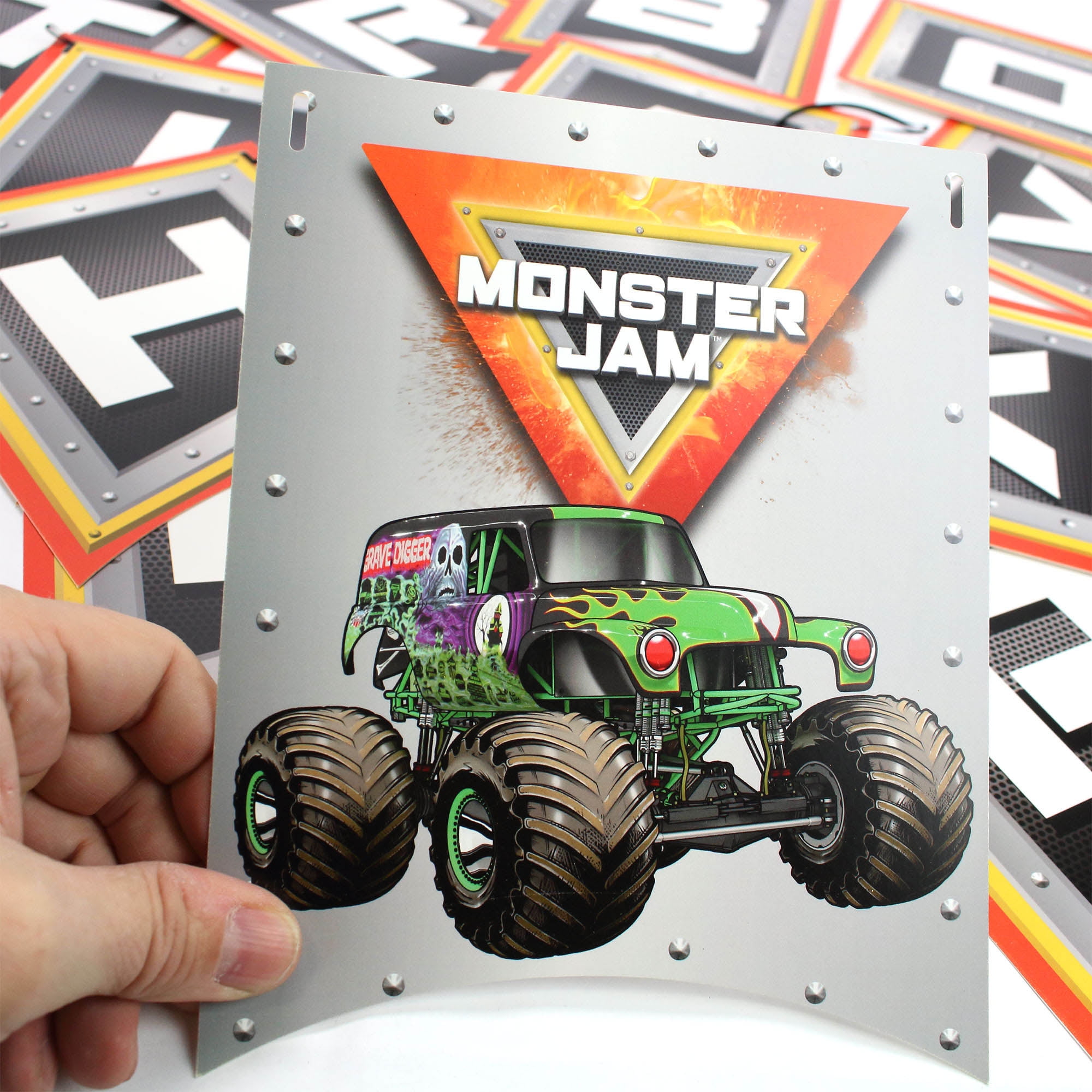 Prime Party Monster Jam Happy Birthday Jointed Flag Banner (Red, 6 ft) bq5pb