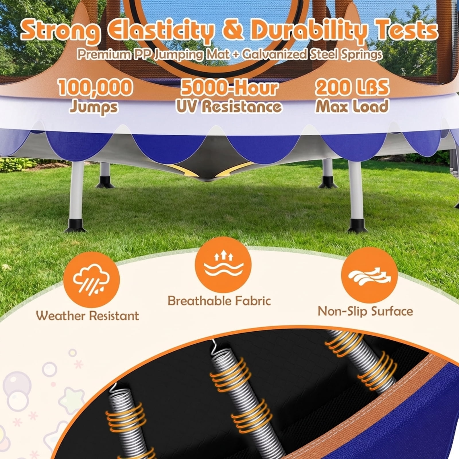 Redsmile 64 Inch Kids Trampoline with Detachable Canopy and Safety Enclosure Net (Orange, 64 in) kq0mu