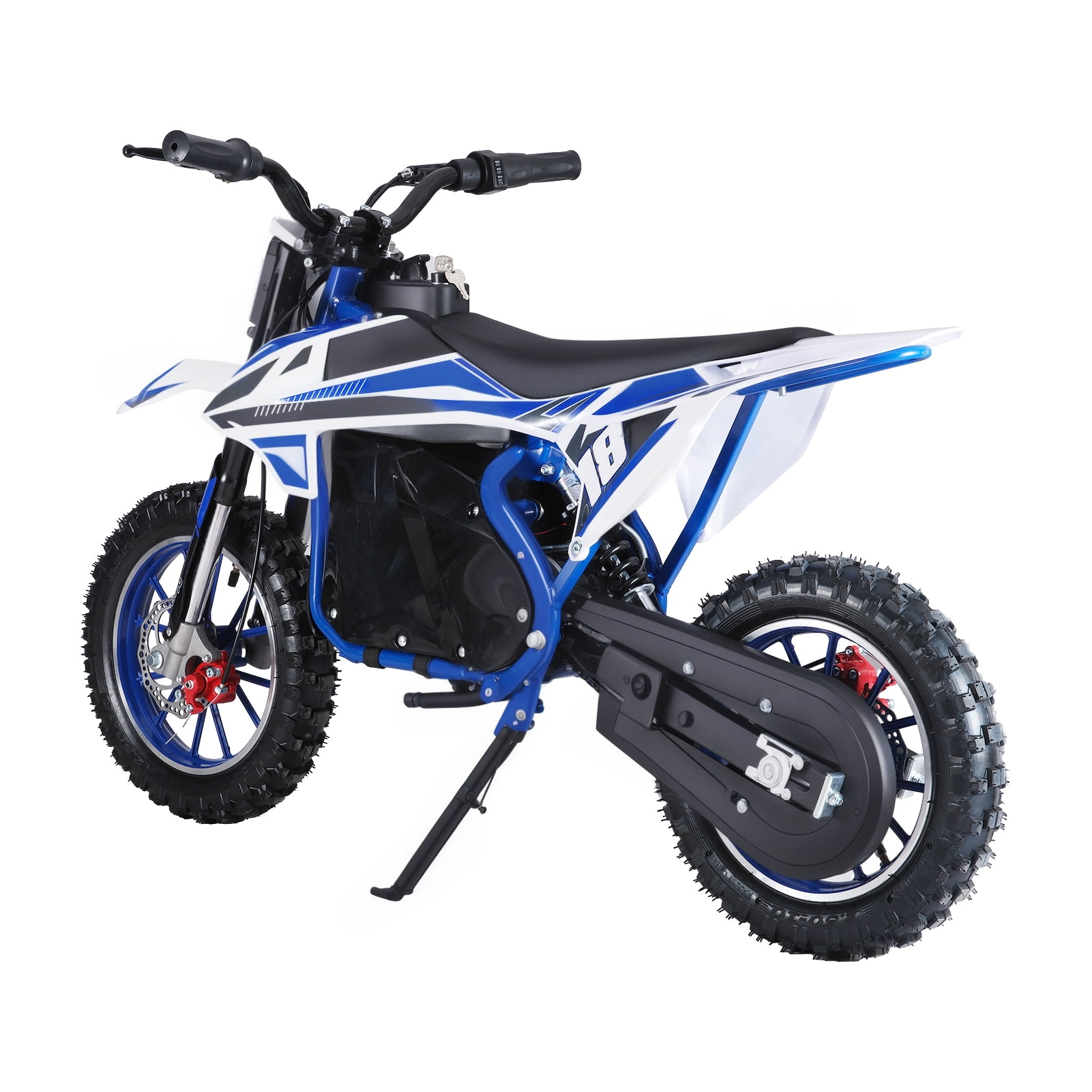 Fompes Electric Dirt Bike for Kids, 3-Speed Off-Road Motorcycle with 250W Motor (Blue, 10 in) ezdpb