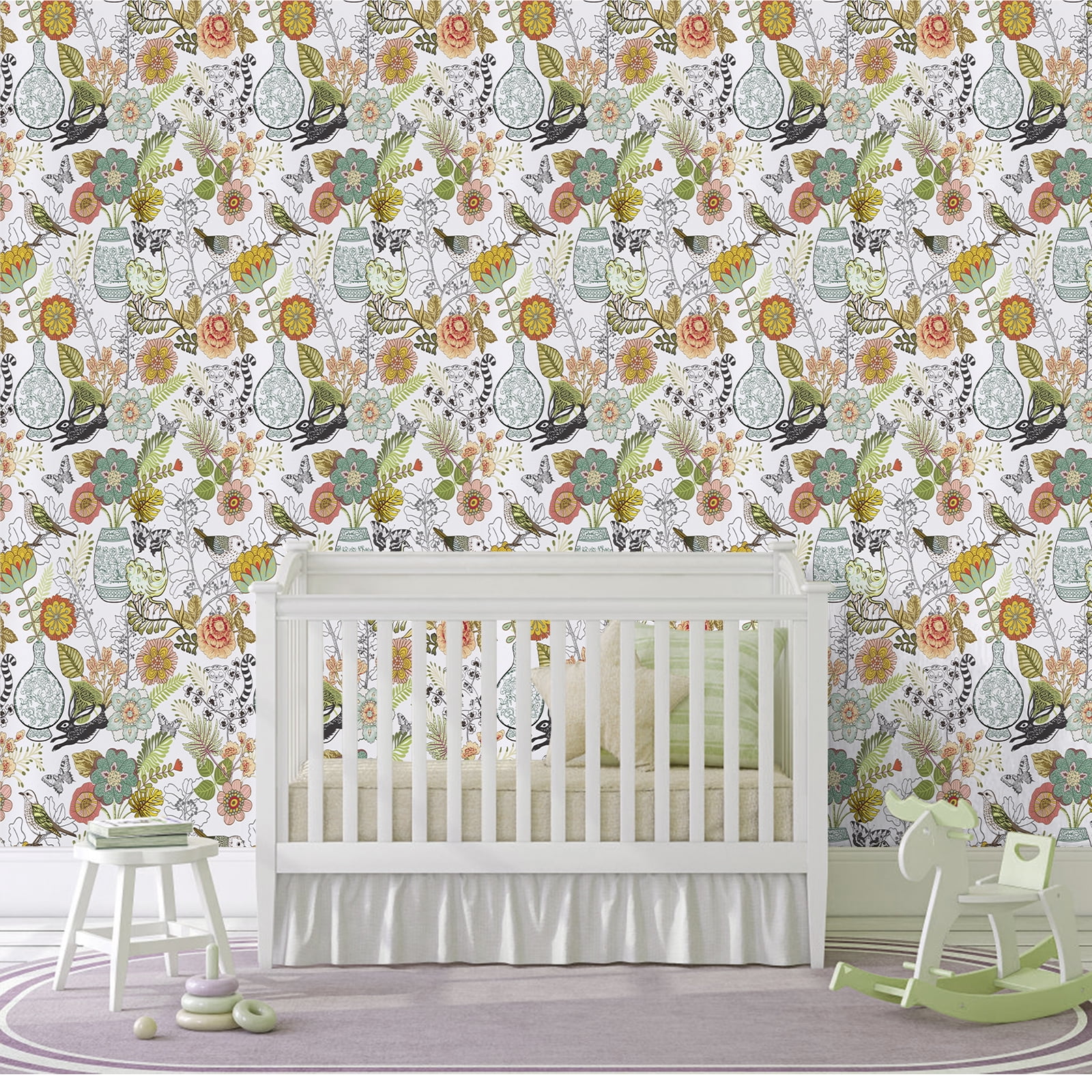 Abyssaly Floral Peel and Stick Wallpaper, Removable Vinyl Contact Paper for Home Decor (Floral, 17.7 in x 393.7 in) 99koh