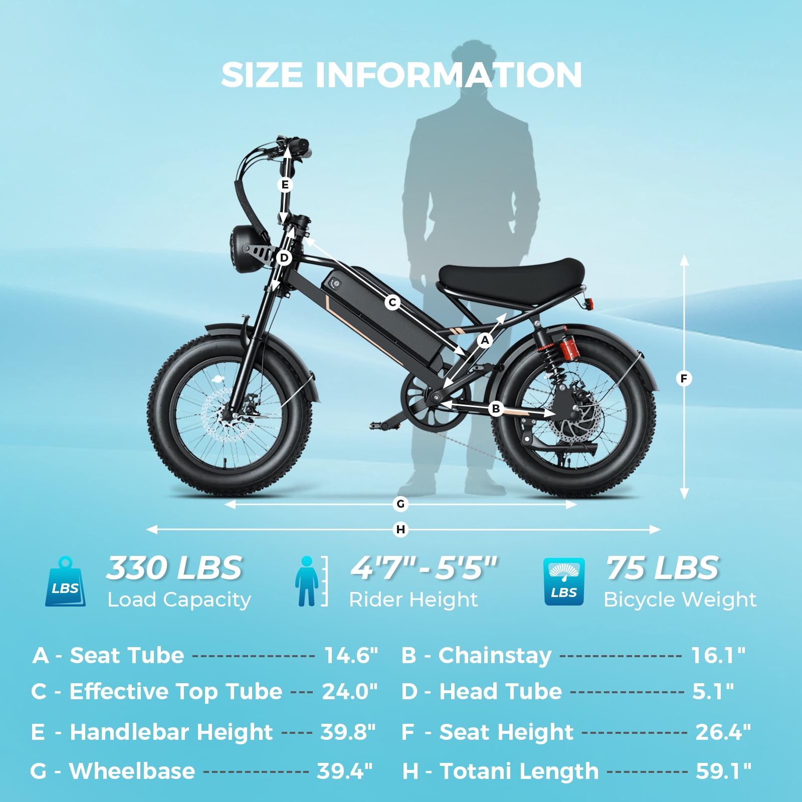 YareYi Electric Mountain Bike, 2000W Peak Motor Fat Tire E-Bike, Dual Suspension, UL2849 Certified (Black, 16 in) w2vkx
