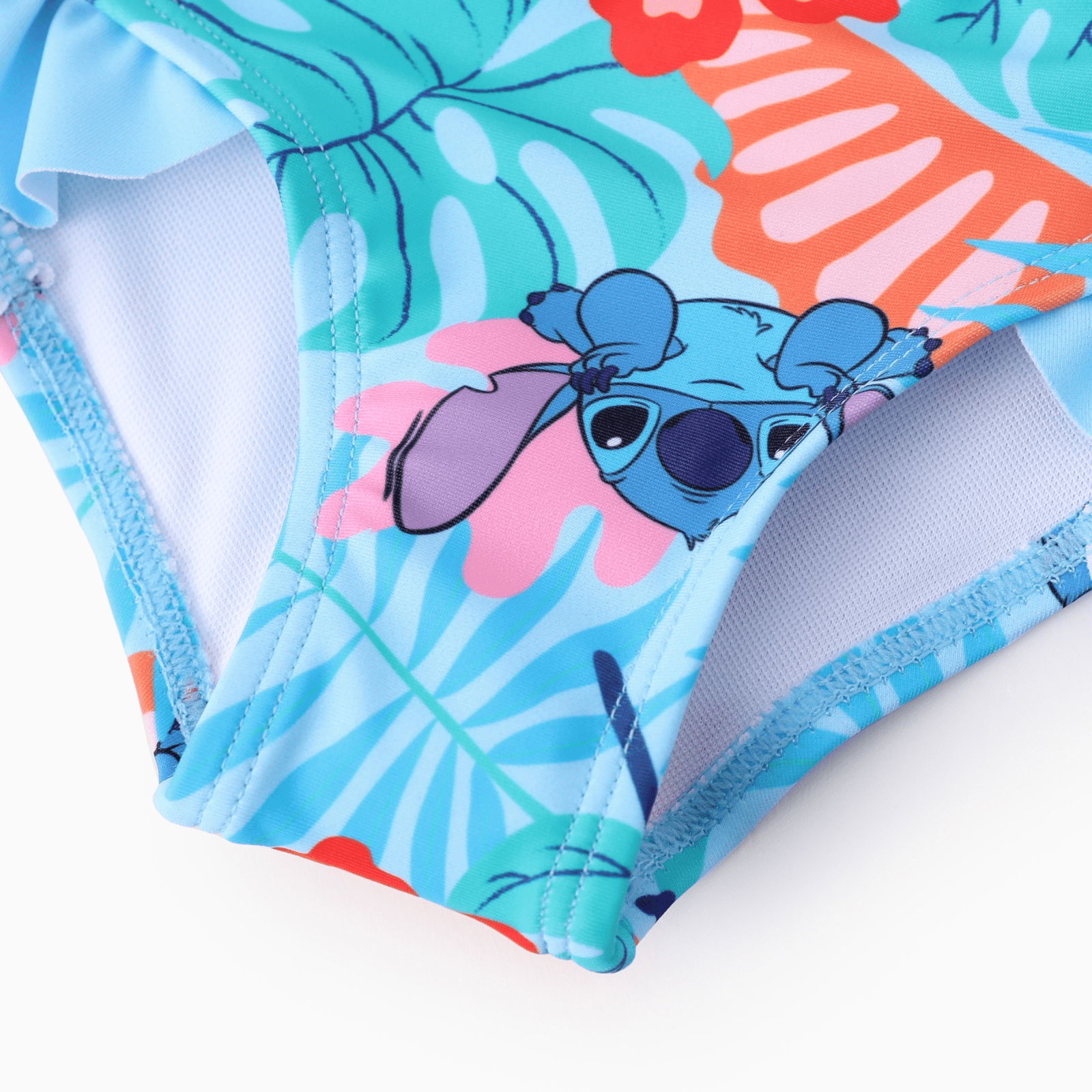 Disney Stitch Girls Swimsuit 2-Piece Rash Guard Set (Blue, Size 3-13) j0tfl