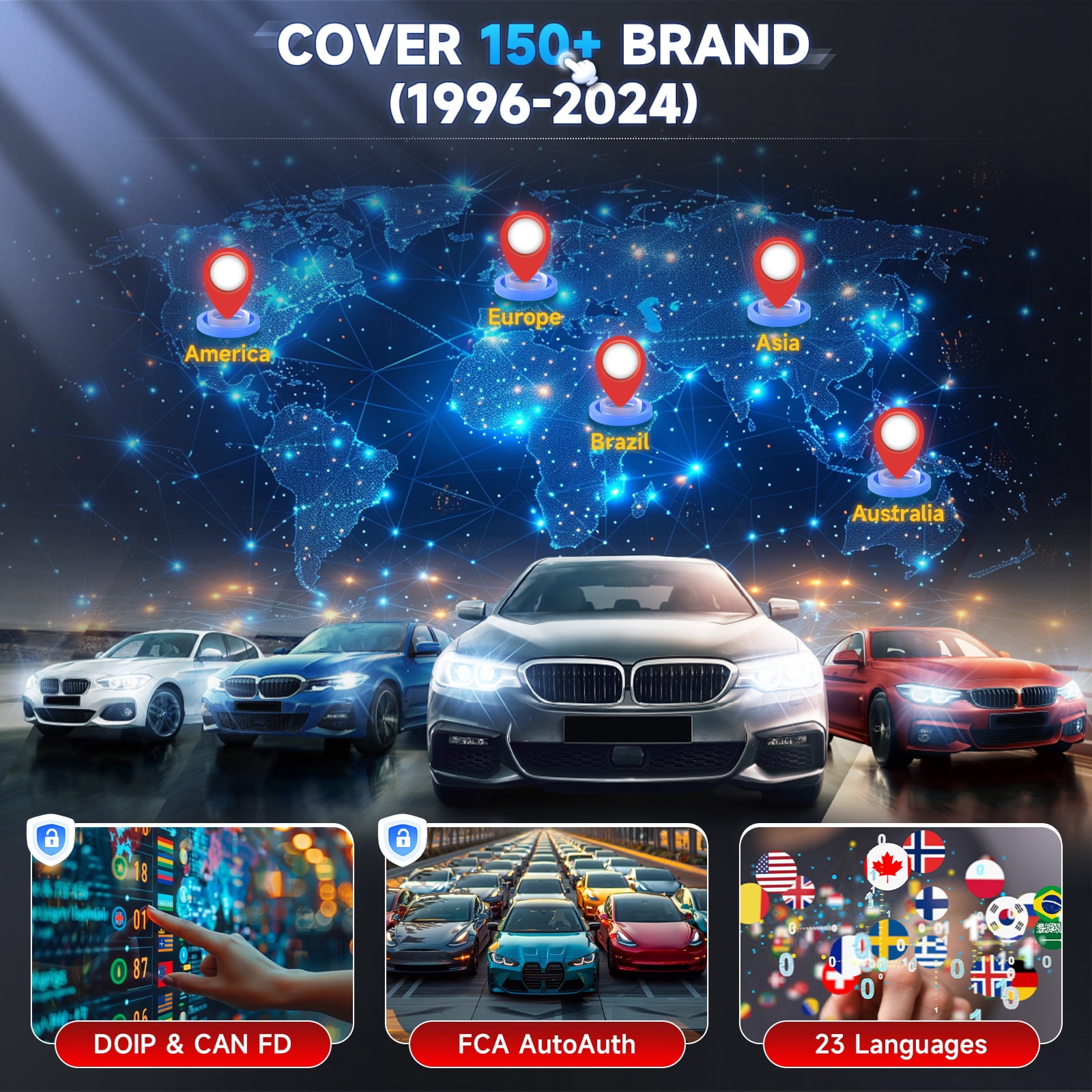 LAUNCH X-431 Pro Star Bidirectional OBD2 Diagnostic Scanner (Red, 8-inch Tablet) fjp4v