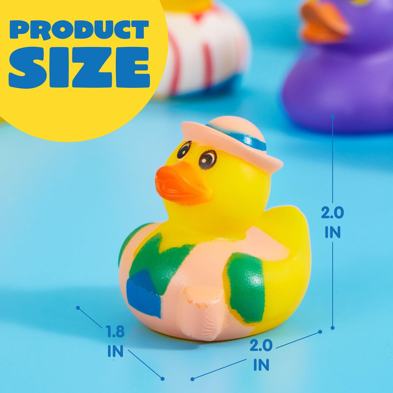 Joyfy Rubber Duck Bath Toys for Kids, Floating Mini Duckies for Party Favors and Pool Play (Assorted Colors, 30 Pack, 2 in) u899s
