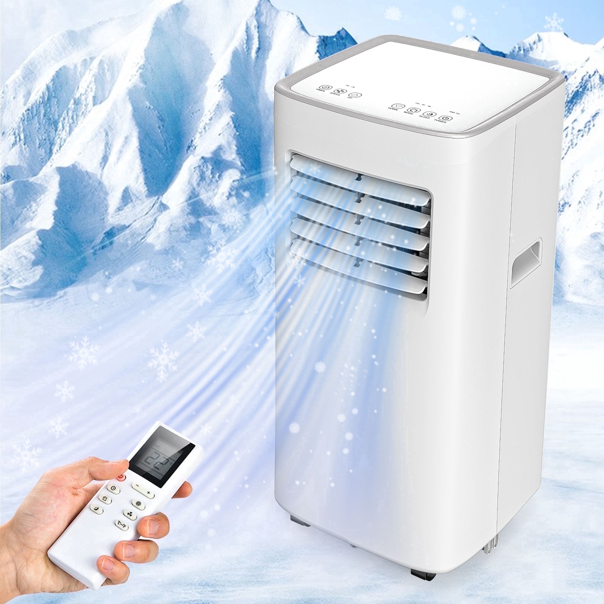 Tolsprint Portable Air Conditioner, 3-in-1 Cooling Dehumidifier and Fan with Remote Control (White, 8500 BTU) s4wlx