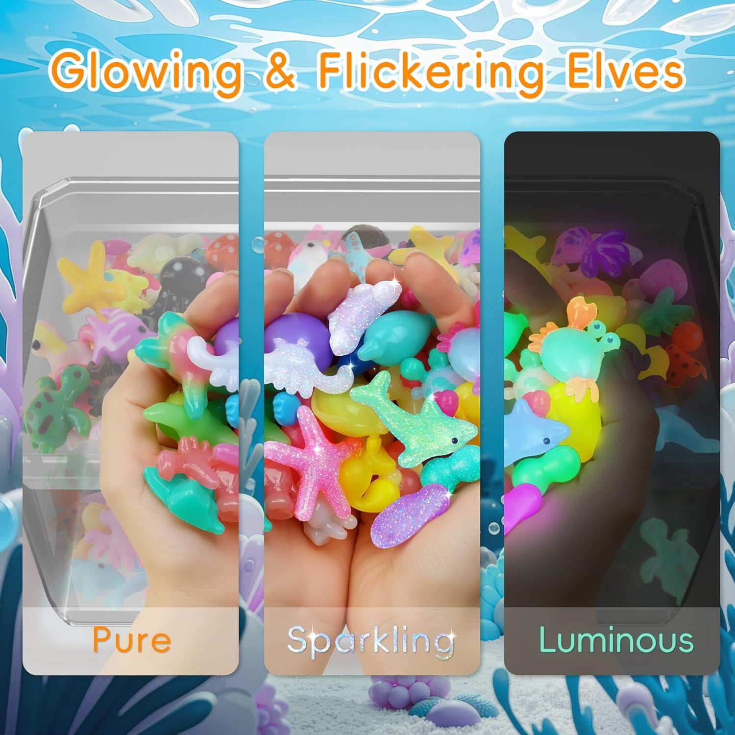 Timetome Magic Water Elf DIY Craft Kit, Sensory Squishy Maker with 20 Gel Colors and 10 Molds (20-Piece Set) 7js5b