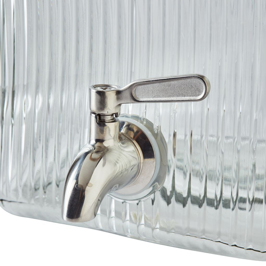 Better Homes & Gardens Eco Glass Beverage Dispenser with Wood Lid (Clear, 2 gal) so02o